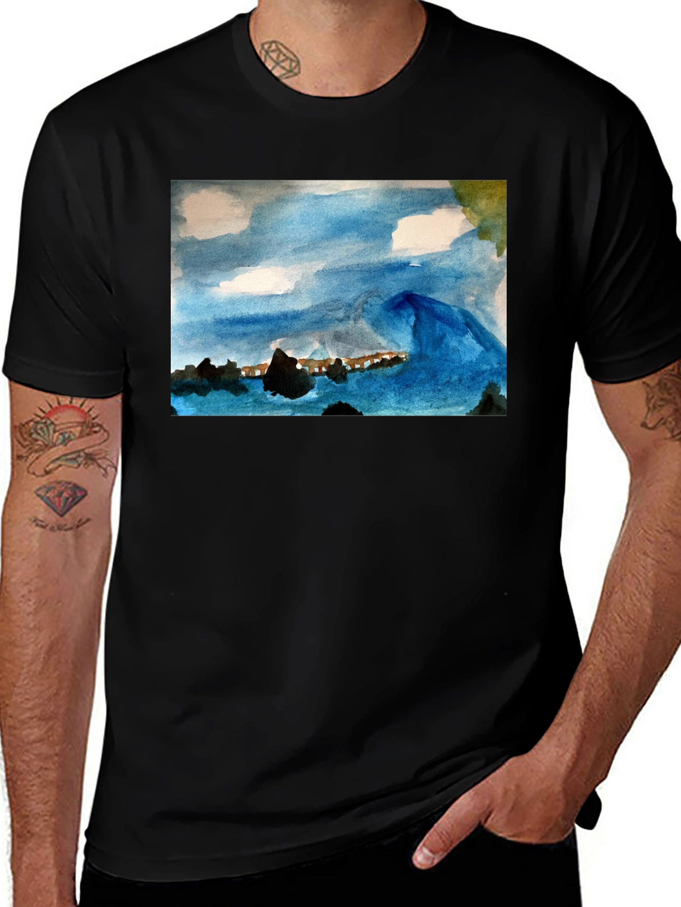 Ocean View Graphic Tee - Coastal Art T-Shirt