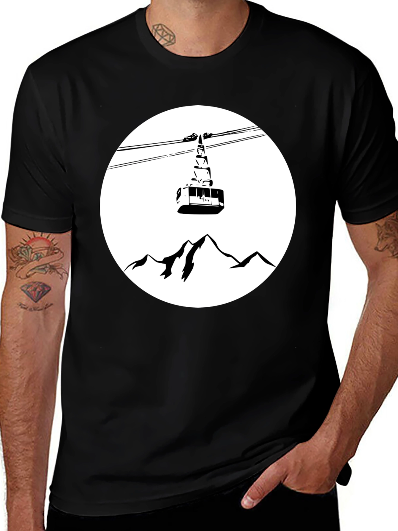 Variant 12 of Mountain Gondola Graphic Tee - Black