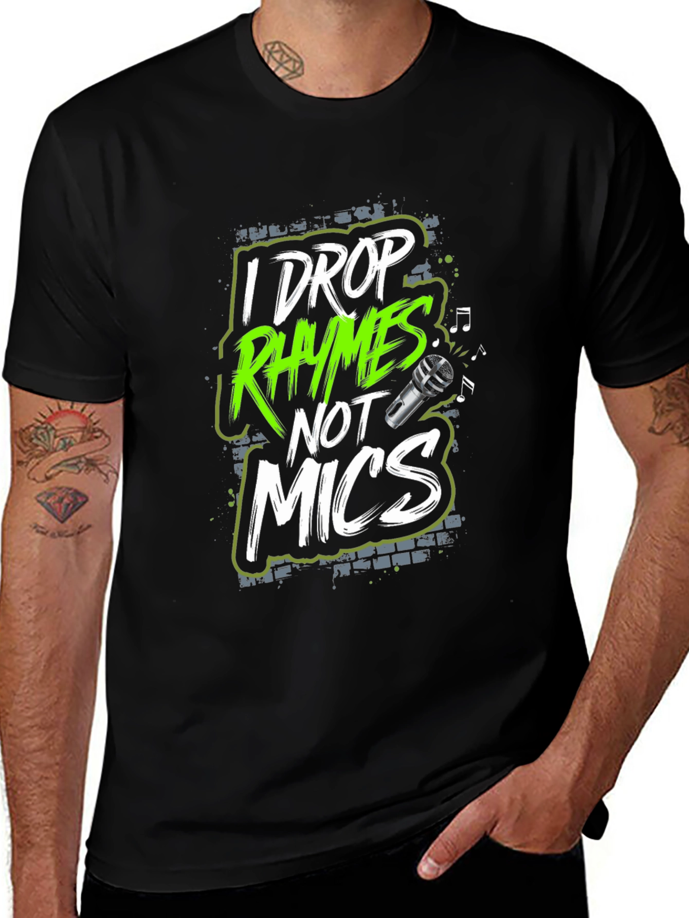 Variant 25 of I Drop Rhymes Not Mics Men's Graphic Tee
