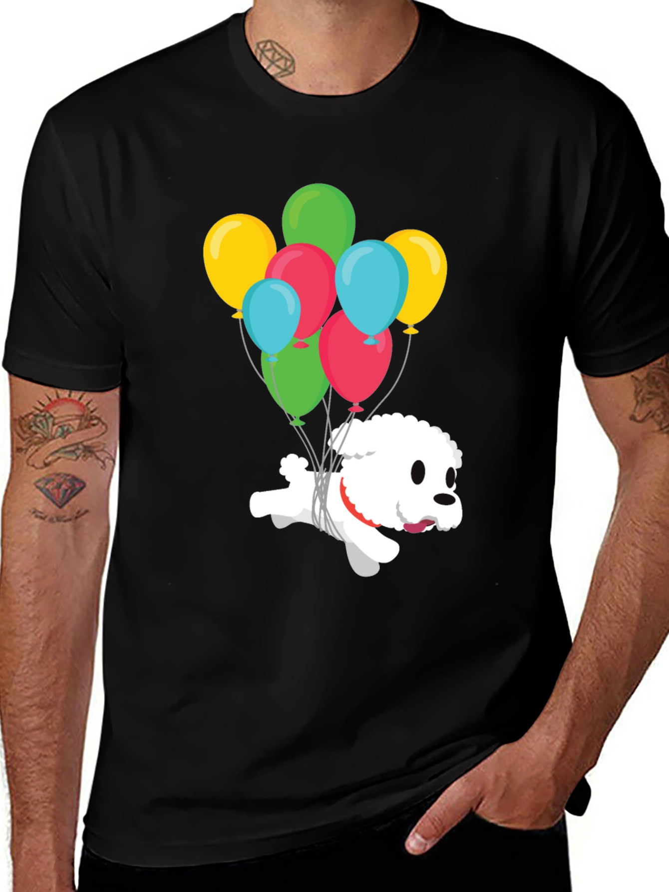 Variant 18 of Cute Dog Balloon Ride Graphic Tee
