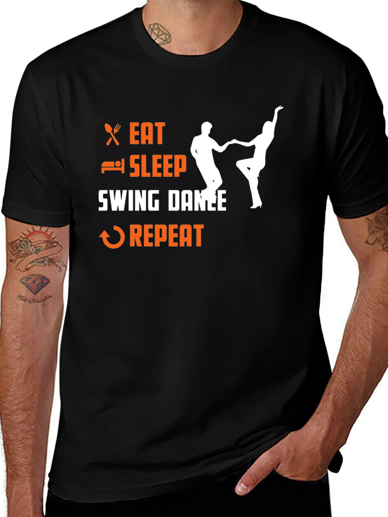 Eat Sleep Swing Dance Repeat Graphic Tee