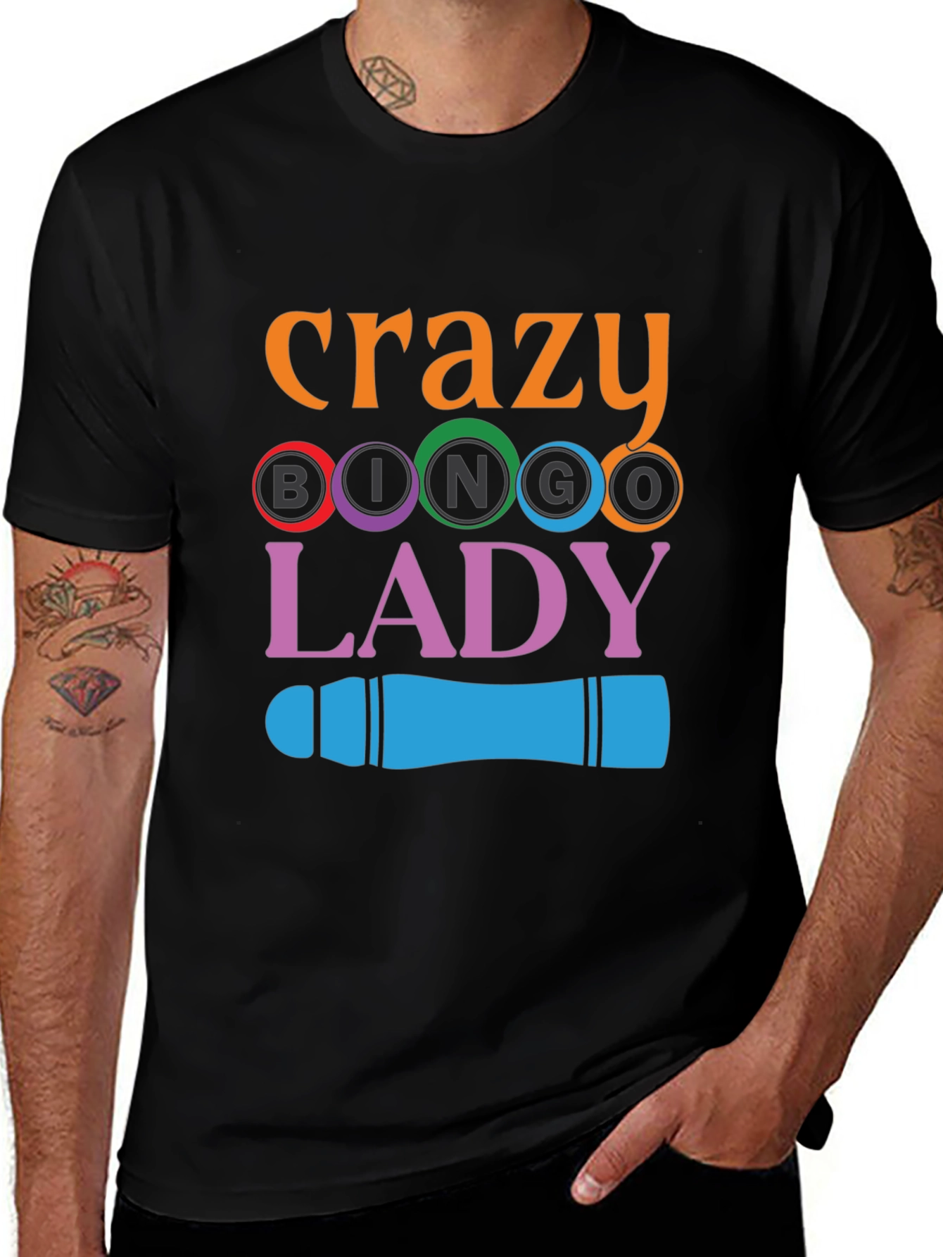 Variant 22 of Crazy Bingo Lady Graphic T-Shirt