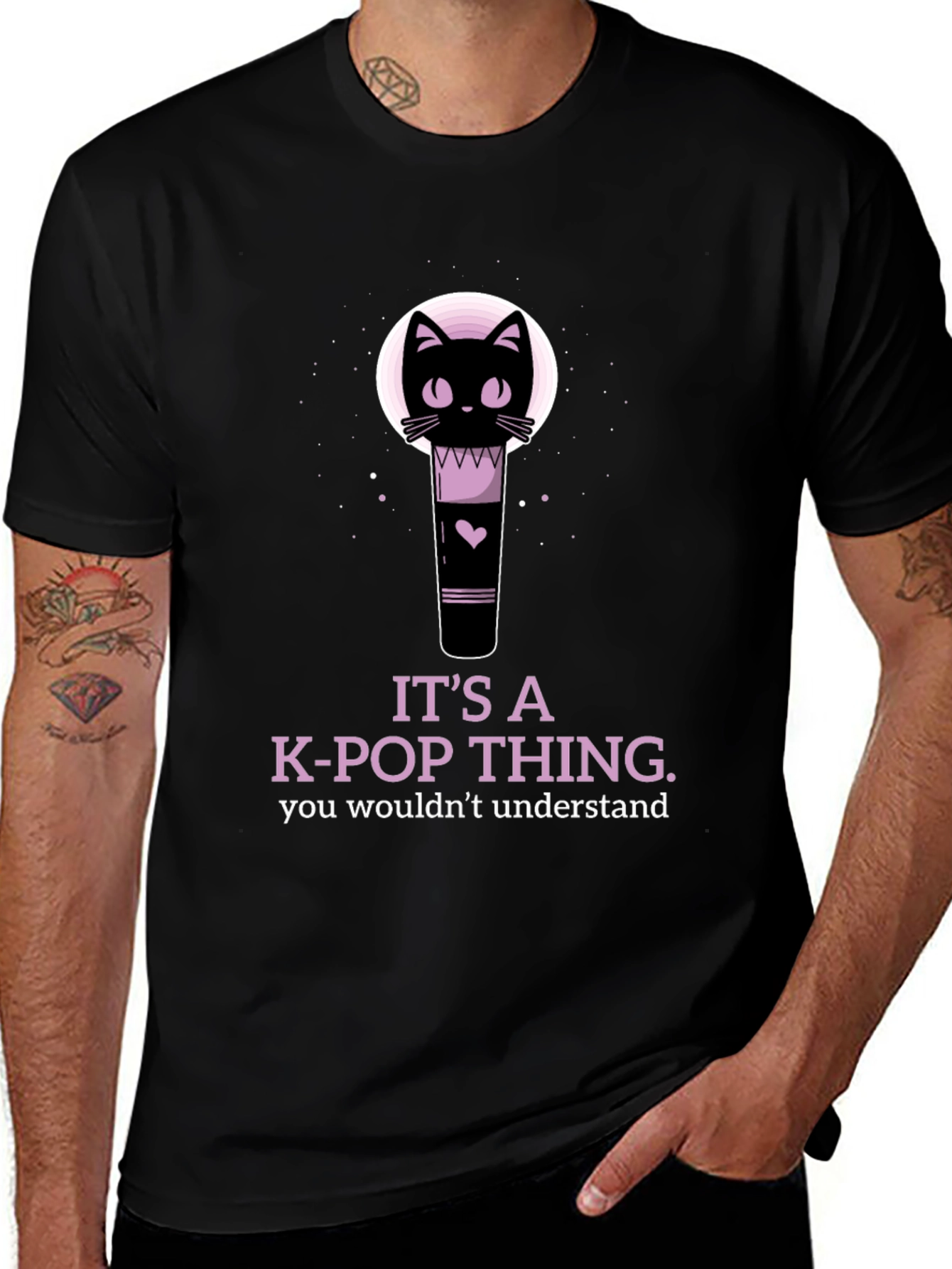 K-Pop Cat Lightstick T-Shirt