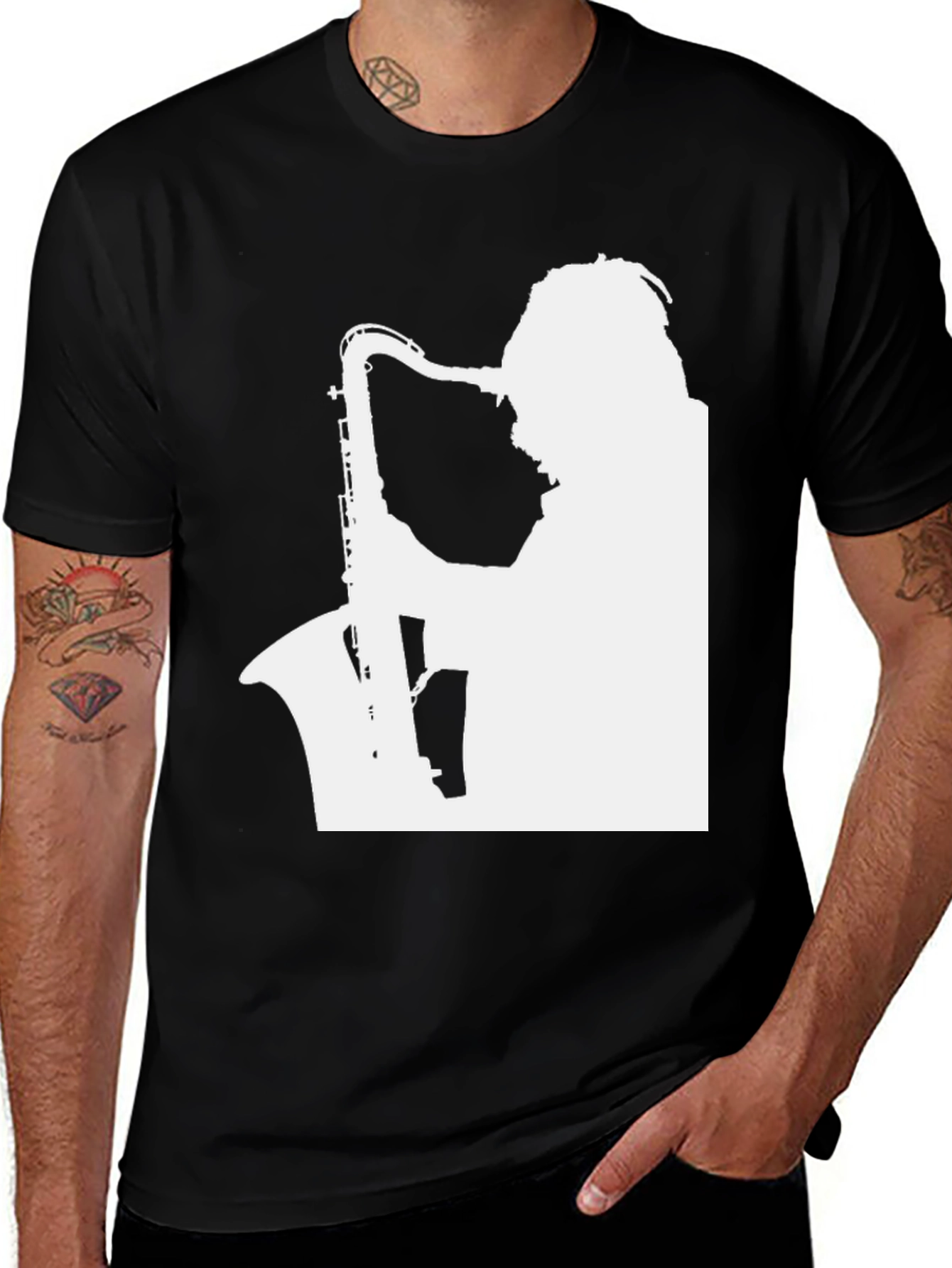 Variant 28 of Saxophone Silhouette Graphic T-Shirt