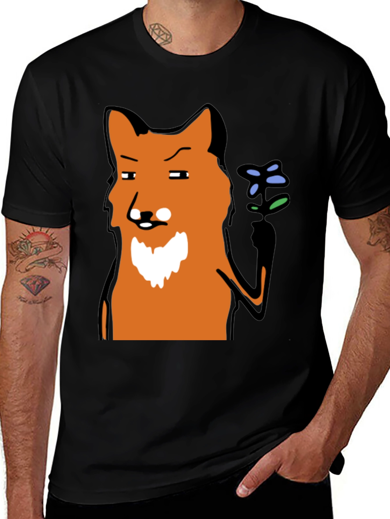 Variant 3 of Fox With Flower Graphic T-Shirt