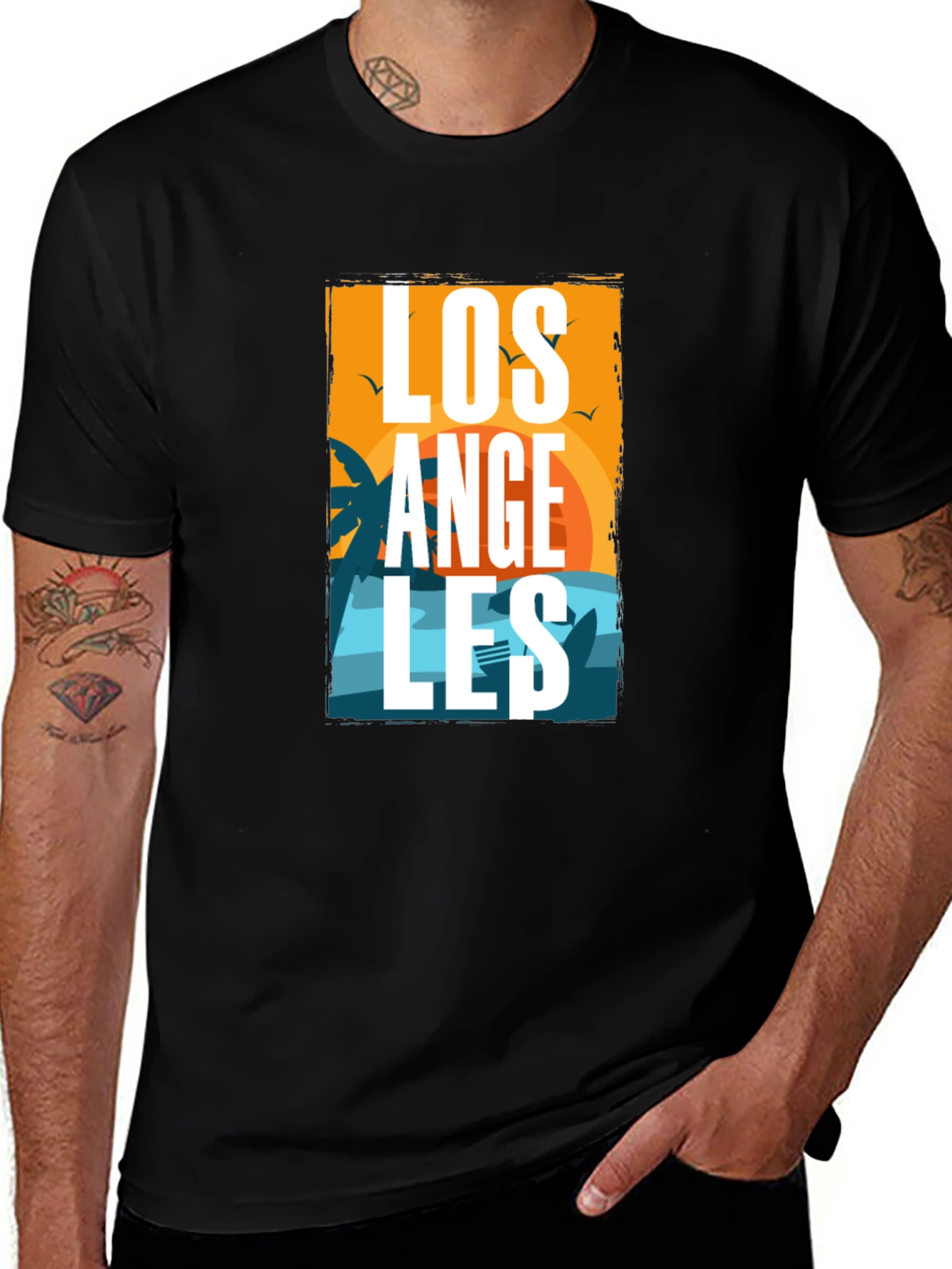 Los Angeles Graphic Print Tee - Black