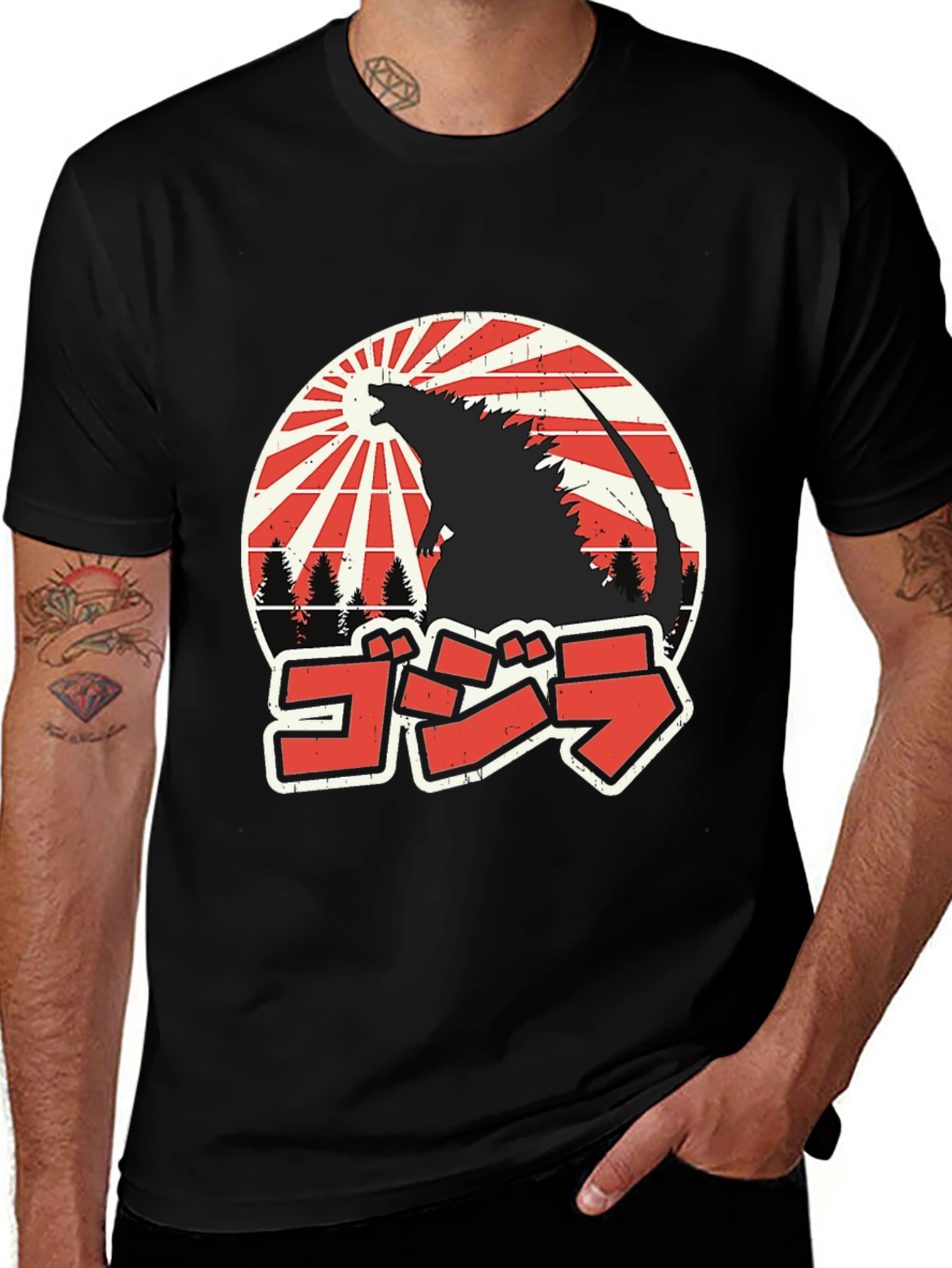 Godzilla Rising Sun Graphic Tee
