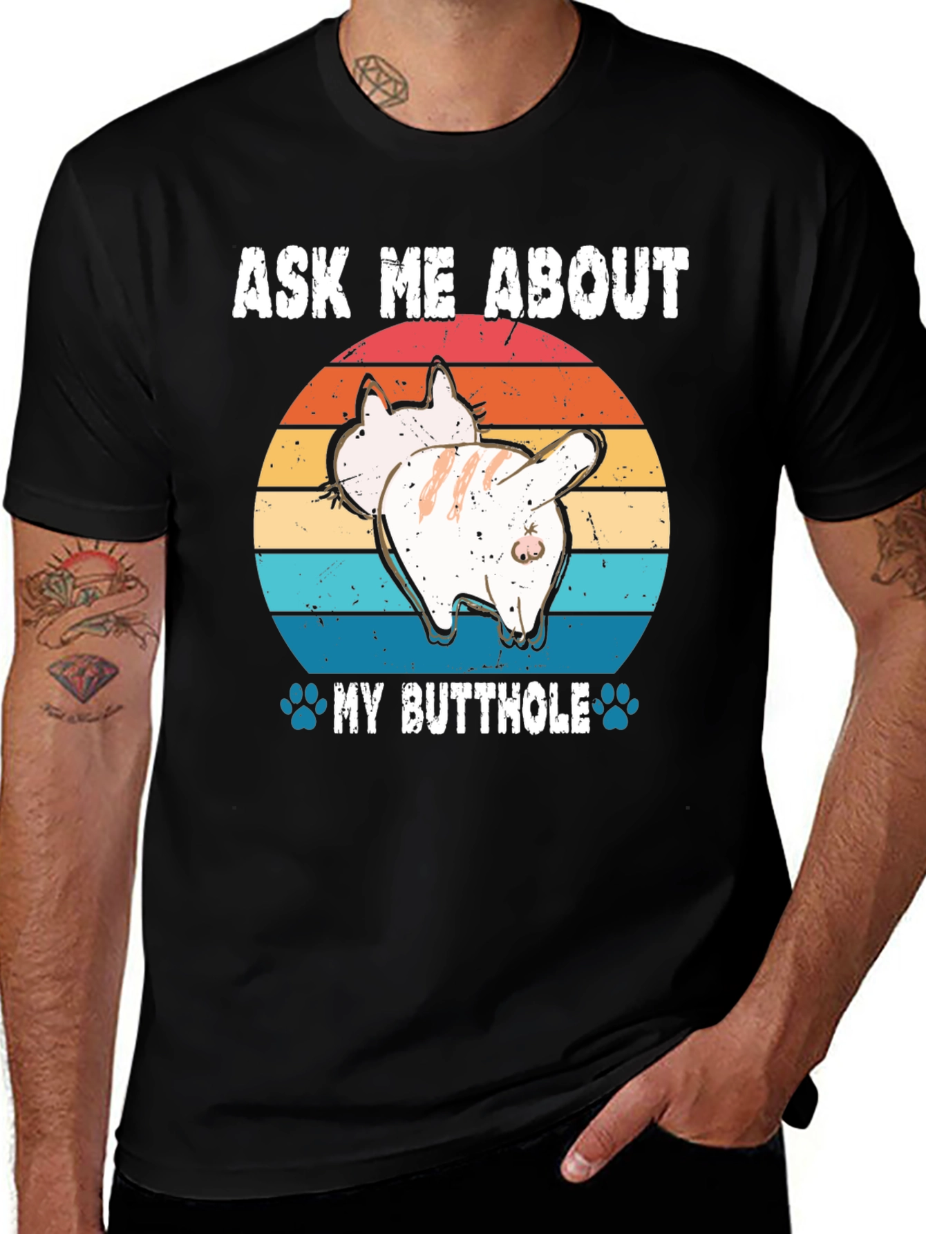Variant 14 of Ask Me About My Butthole Cat T-Shirt
