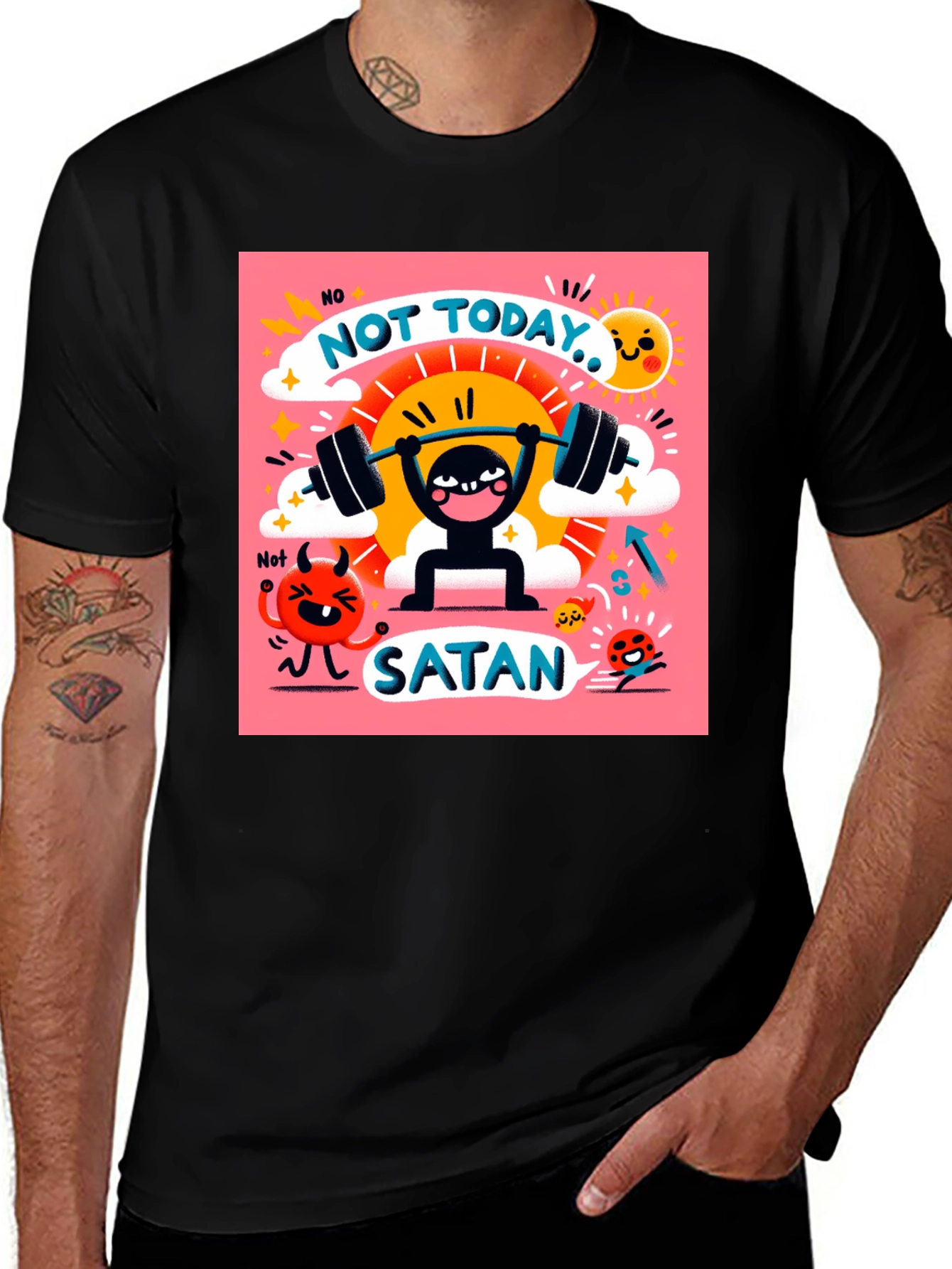 Variant 28 of Not Today Satan Graphic T-Shirt