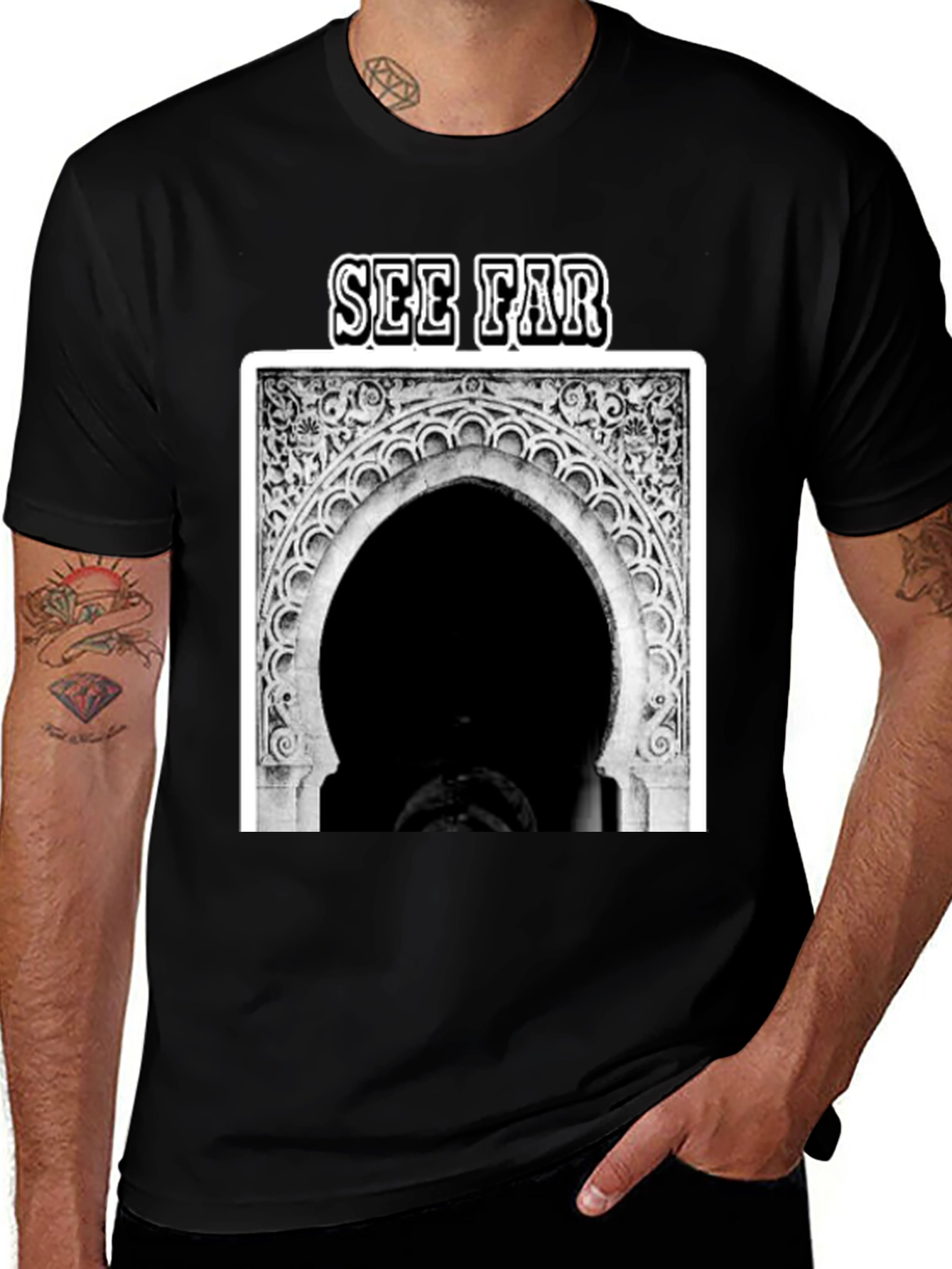 Variant 5 of See Far Black Graphic Tee