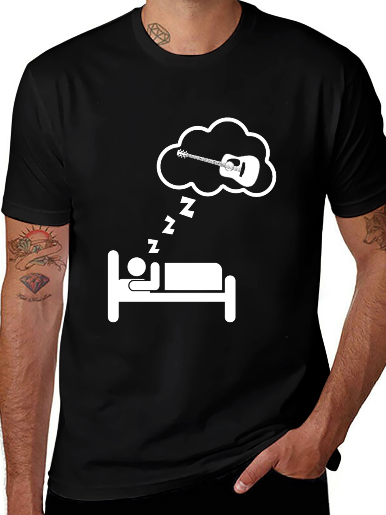 Variant 8 of Guitar Dreamer T-Shirt - Music Lover Sleep Tee