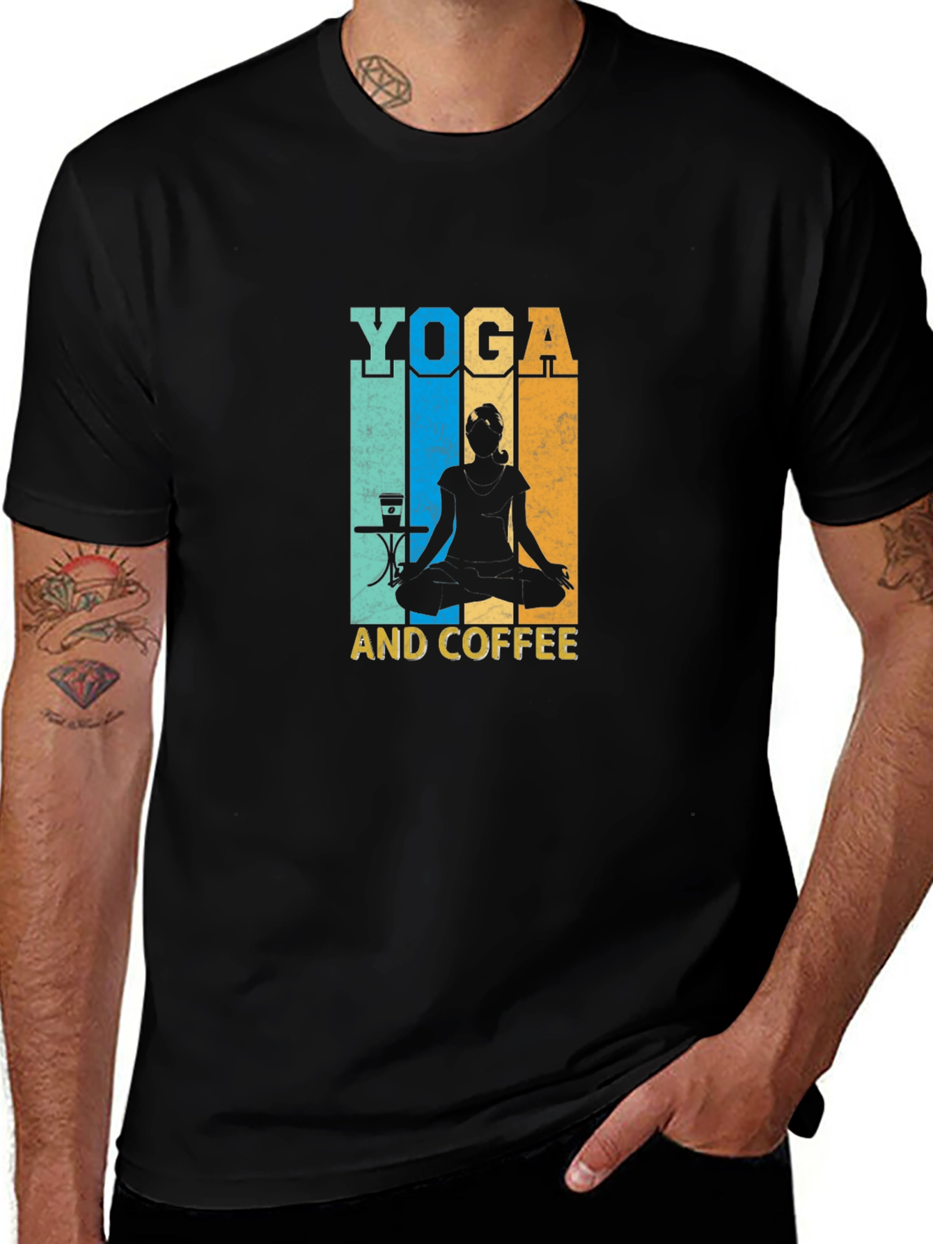 Variant 25 of Yoga and Coffee T-Shirt - Meditation Relaxing Shirt