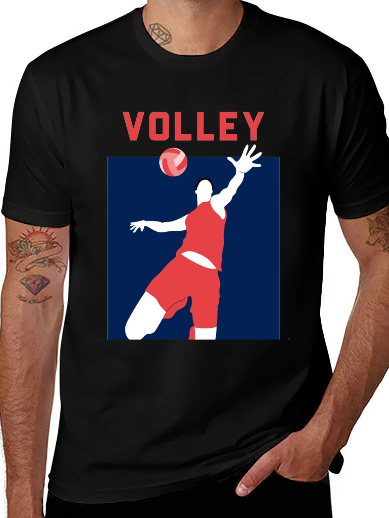 Volley Graphic Tee - Sporty Black T-Shirt