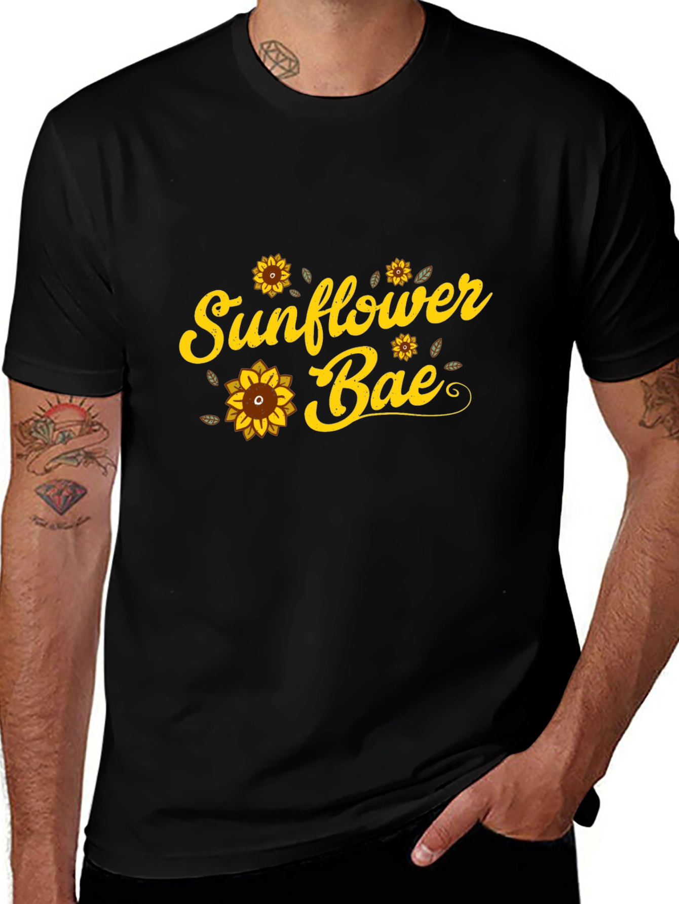 Variant 23 of Sunflower Bae Graphic Tee - Black T-Shirt
