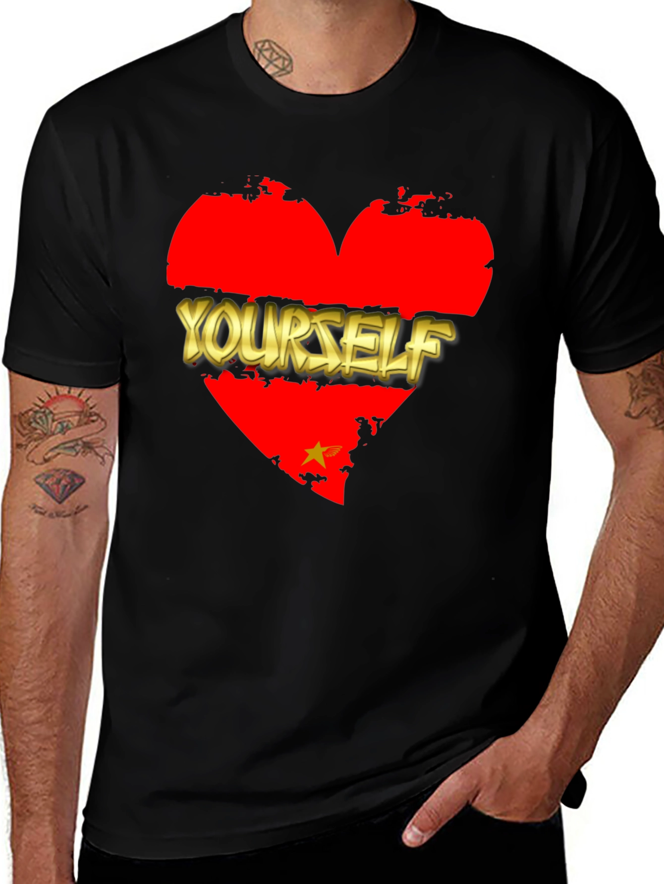 Variant 9 of Love Yourself Graphic T-Shirt - Black