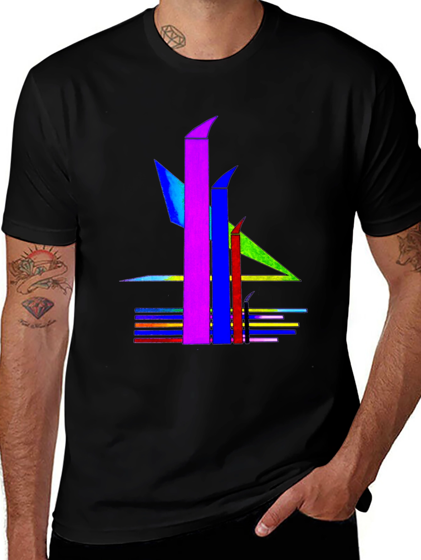 Variant 28 of Abstract Geometric Black Graphic Tee