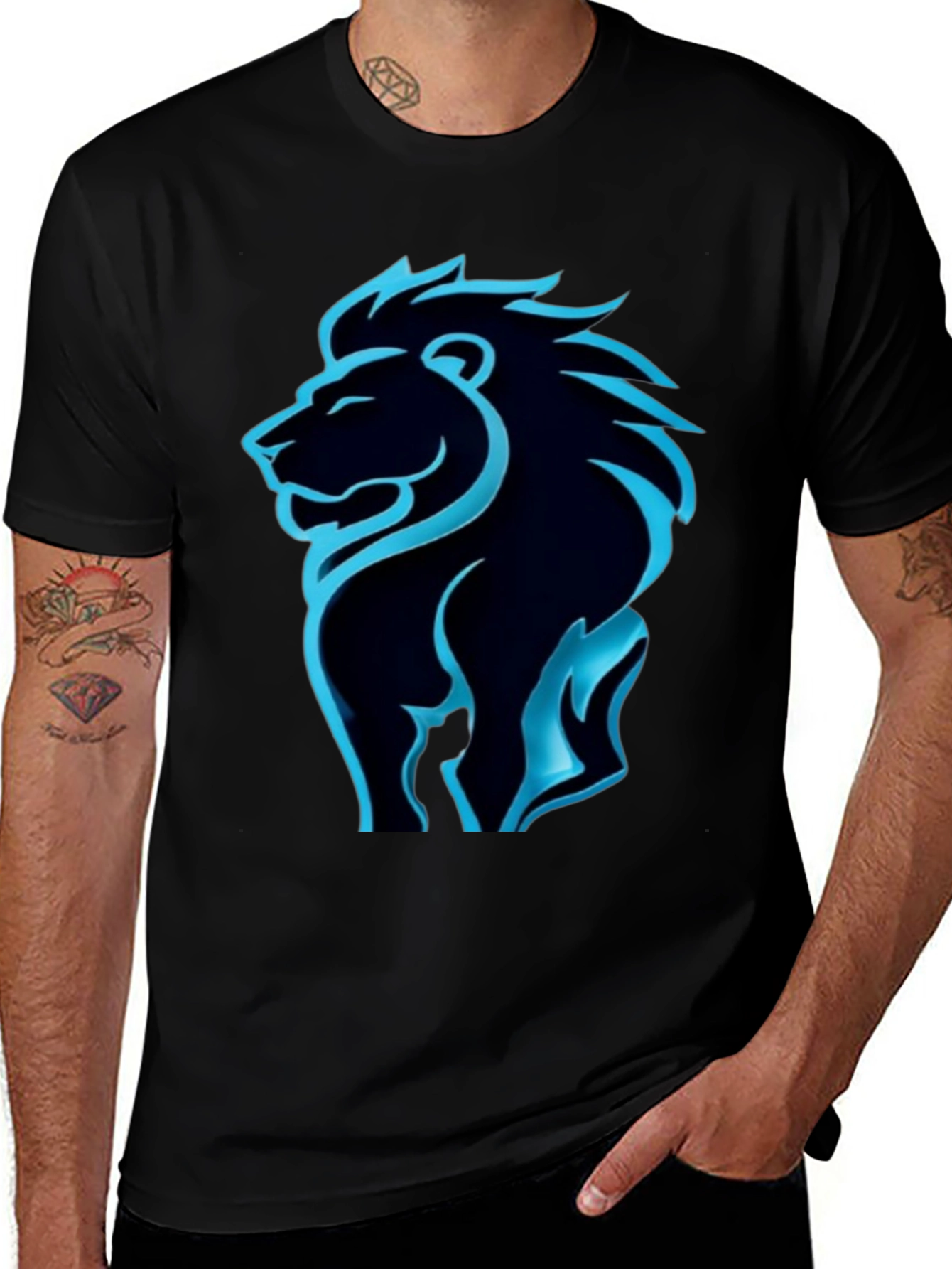 Variant 2 of Lion Graphic Black T-Shirt