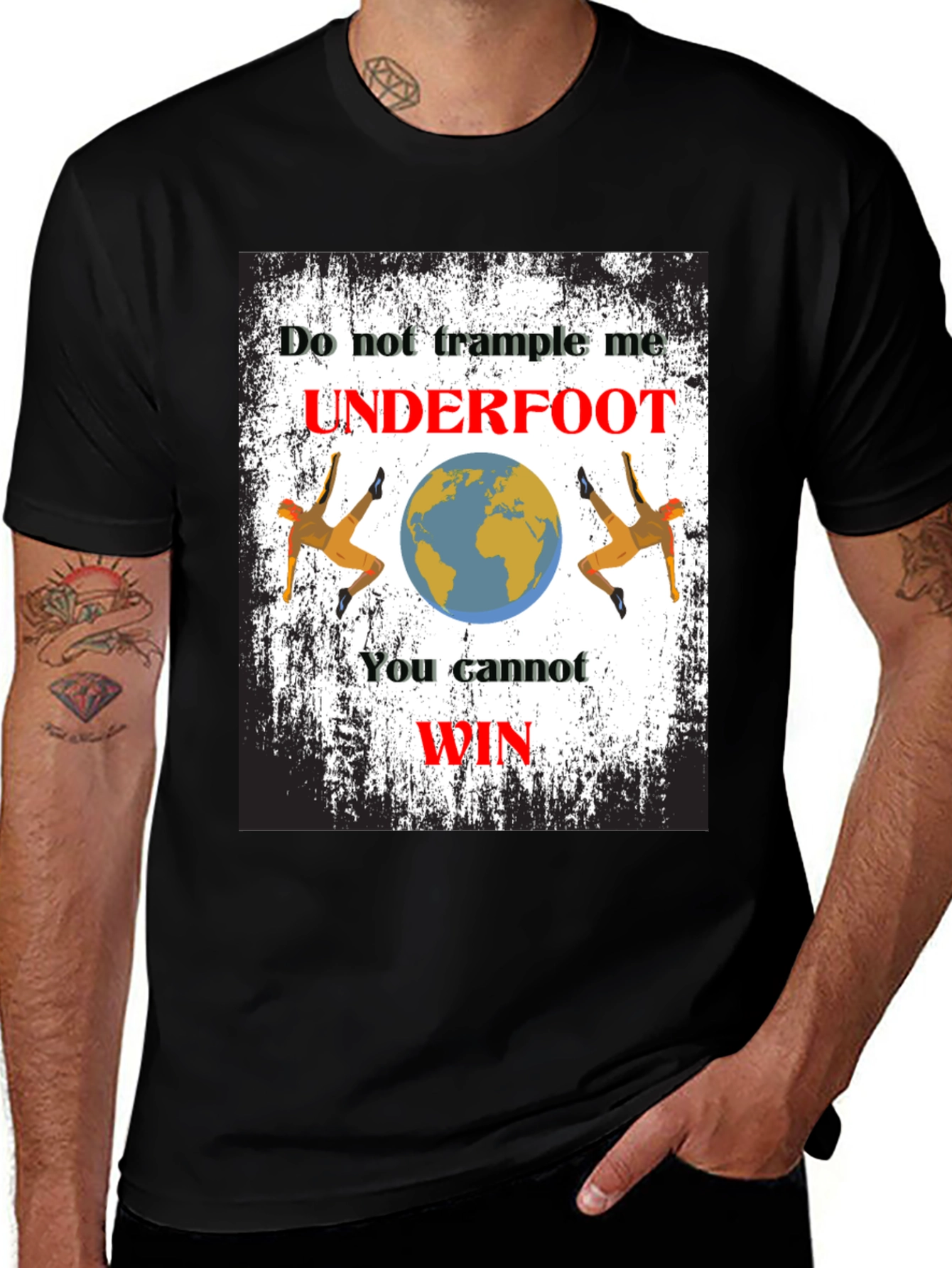 Variant 22 of Underfoot Graphic T-Shirt - Black Cotton Tee