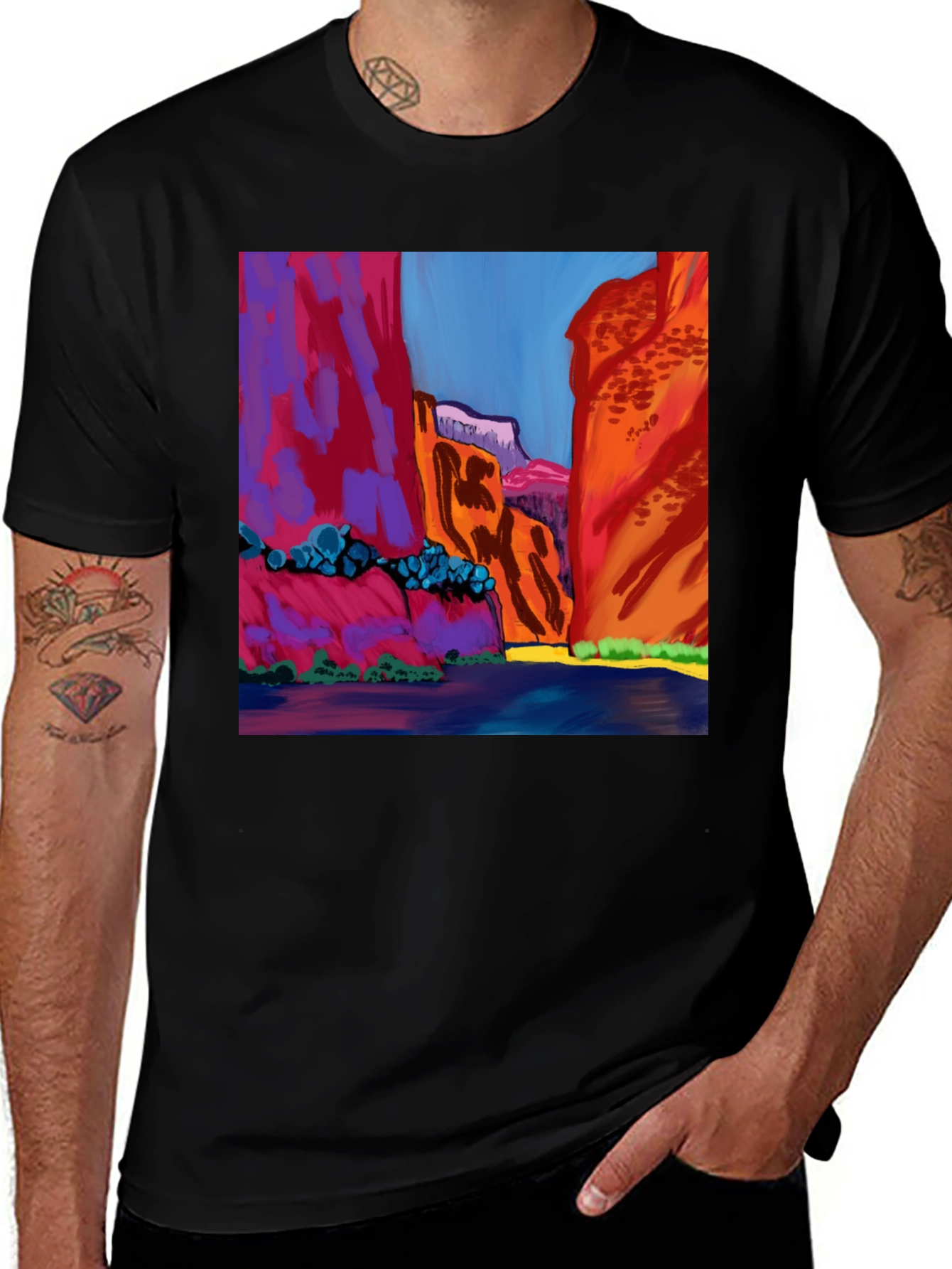 Variant 3 of Vivid Canyon Art Tee - Bold & Unique Design