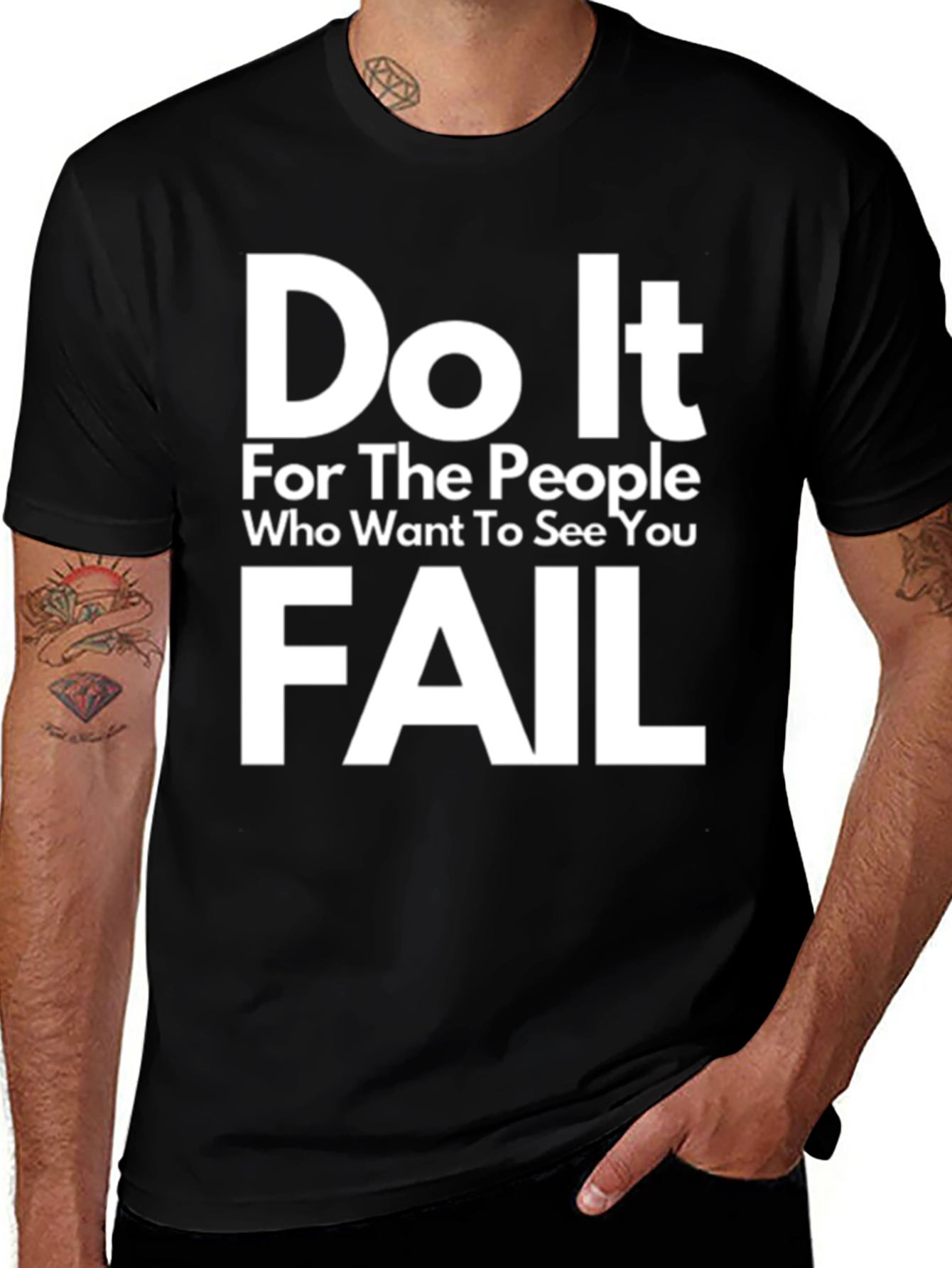 Variant 10 of Do It For The People T-Shirt - Motivational Black Tee