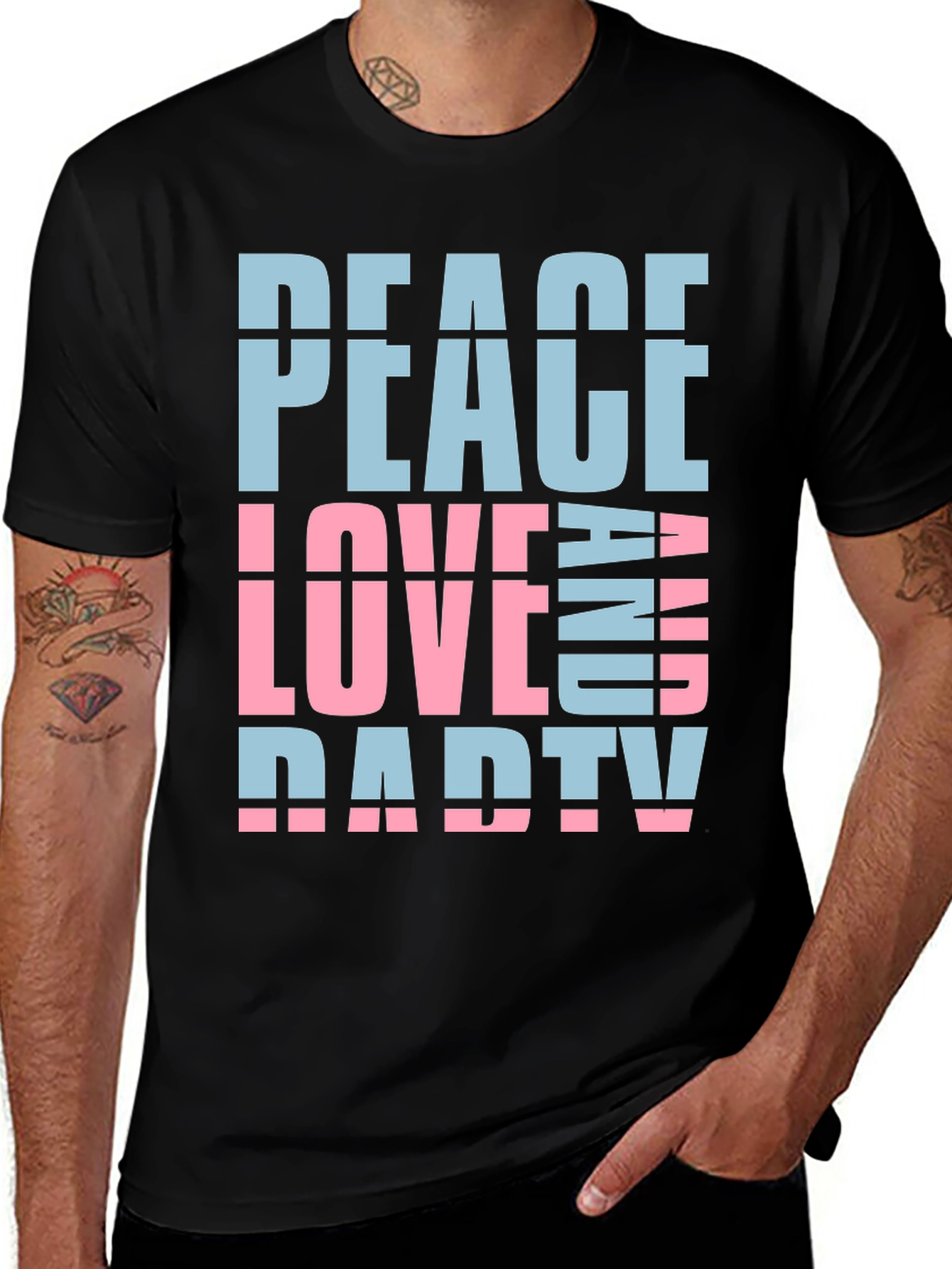 Variant 27 of Peace Love And Party T-Shirt - Fun Casual Wear