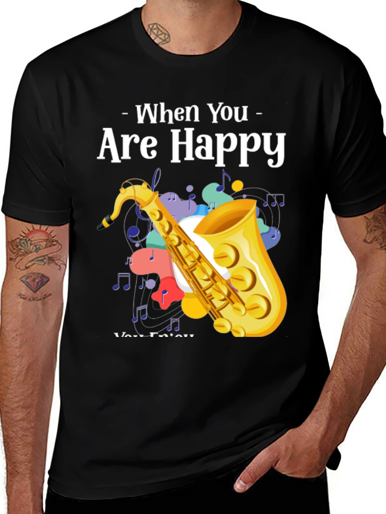 Variant 11 of Happy Saxophone Graphic Tee