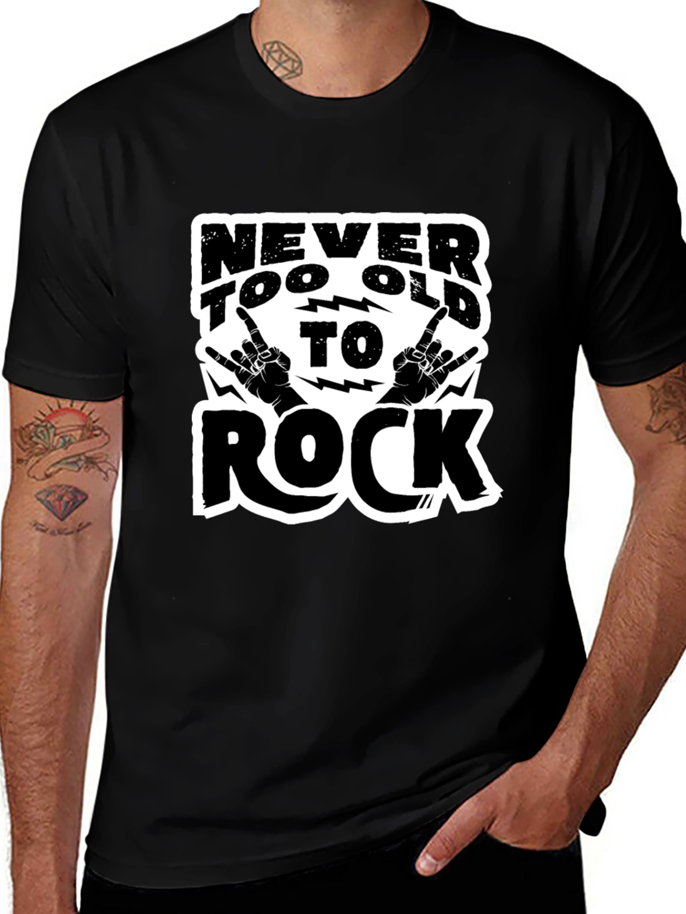 Variant 26 of Never Too Old to Rock Graphic Tee