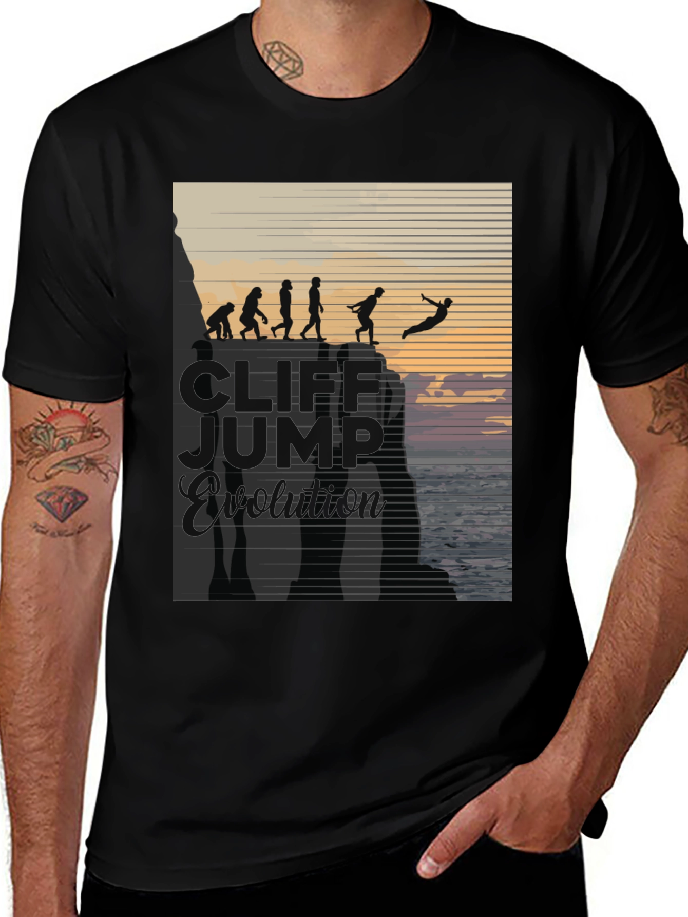 Variant 16 of Cliff Jump Evolution Graphic Tee