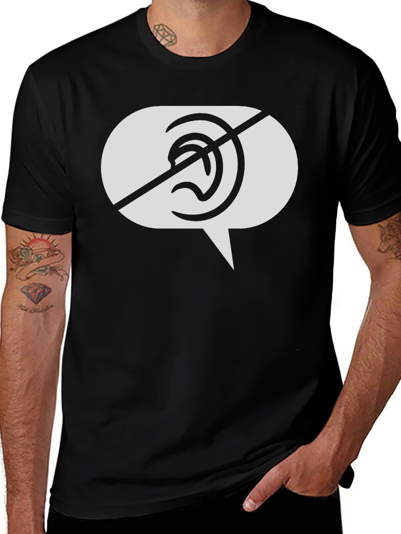 Variant 24 of No Listening T-Shirt - Stylish Deaf Awareness Tee