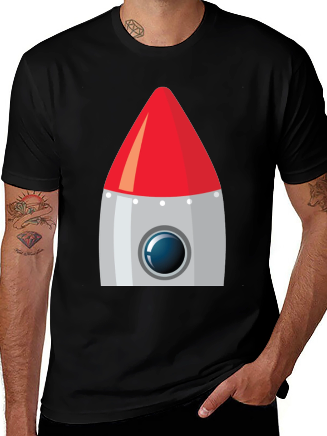 Variant 11 of Rocket Graphic Black T-Shirt