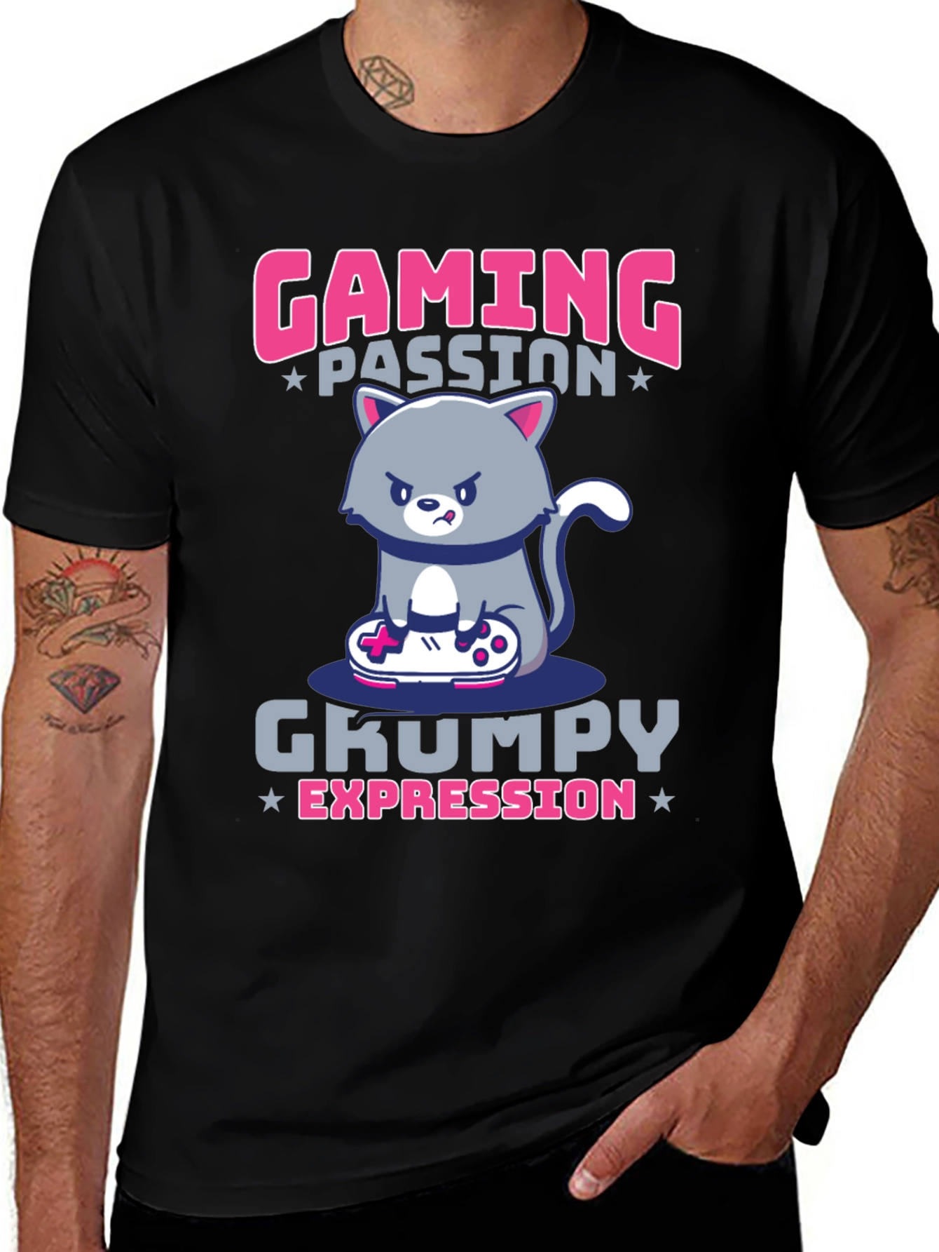 Gaming Passion Grumpy Expression T-Shirt