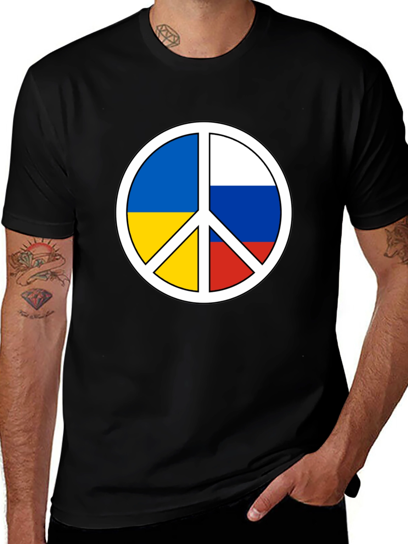 Variant 26 of Peace Ukraine Russia T-Shirt