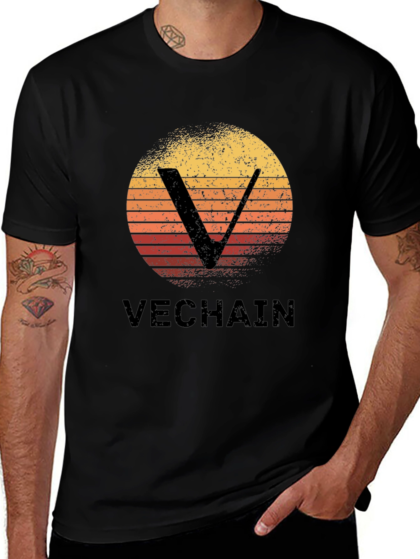 Variant 22 of VeChain Retro Sunset T-Shirt - Cryptocurrency Fashion