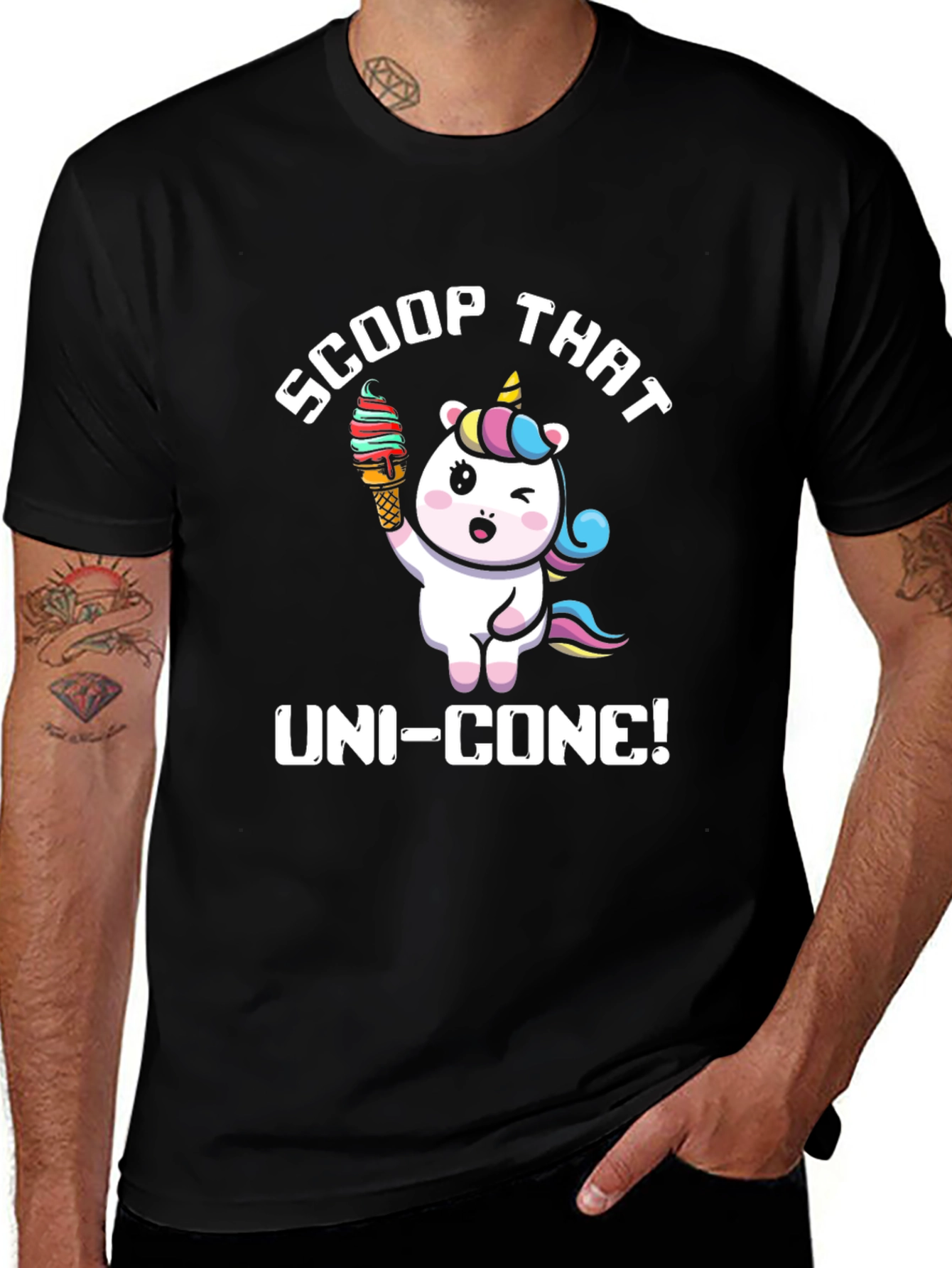 Variant 19 of Scoop That Uni-Cone Black Graphic T-Shirt