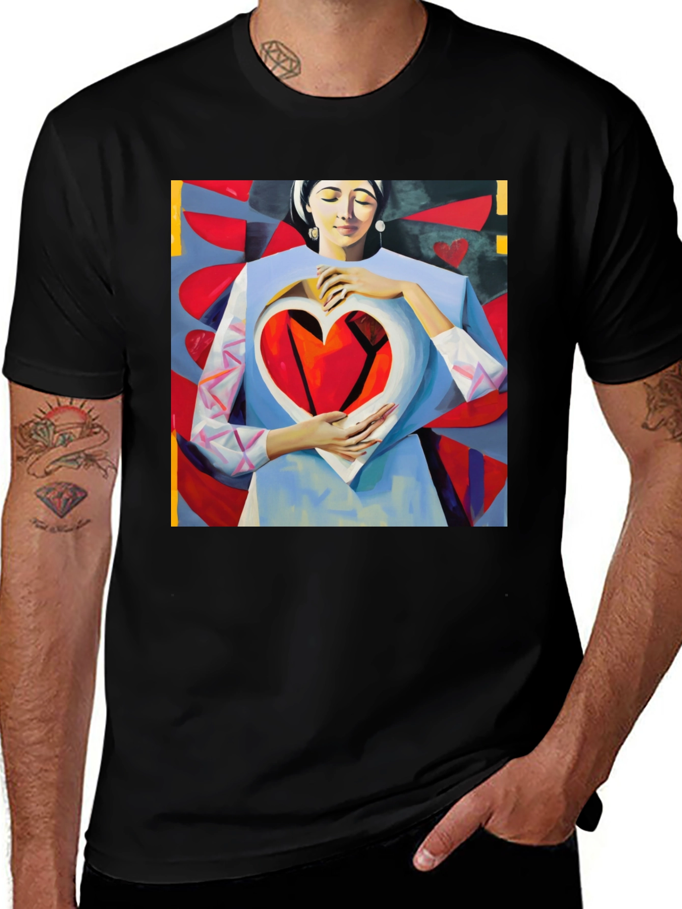 Variant 27 of Heart Art Graphic Tee - Express Your Inner Love