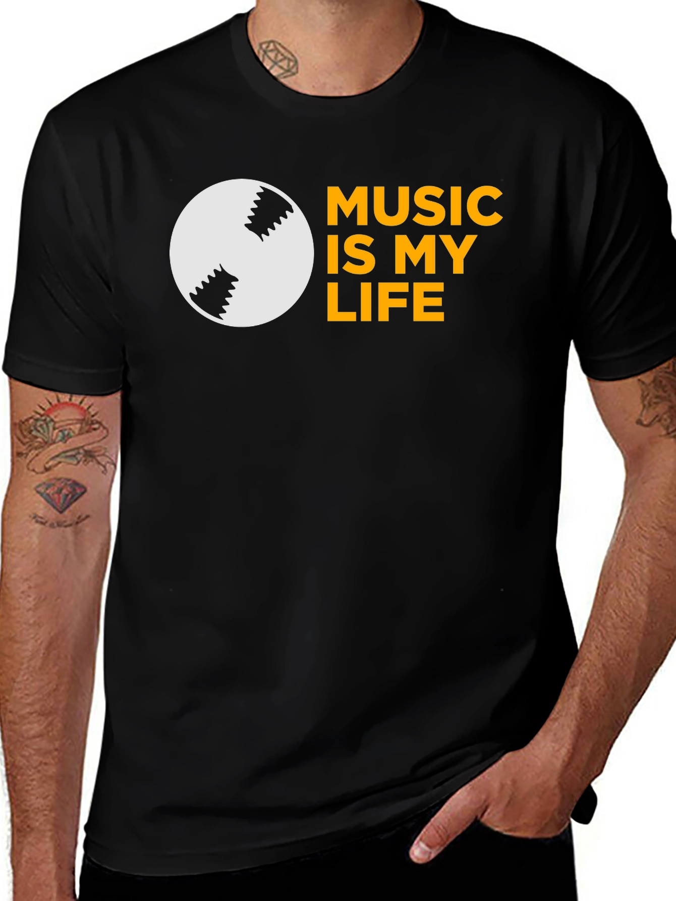 Variant 17 of Music Is My Life T-Shirt - Black Tee