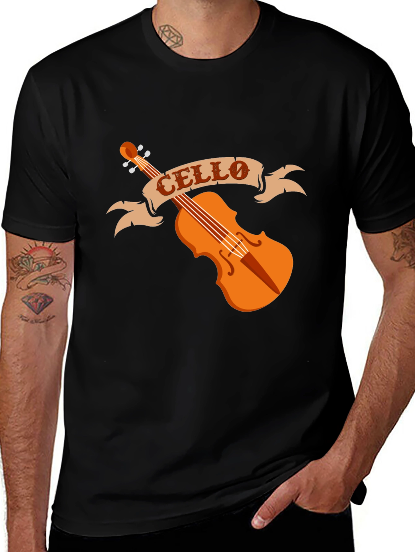 Variant 23 of Cello Musician T-Shirt - Band Instrument Tee