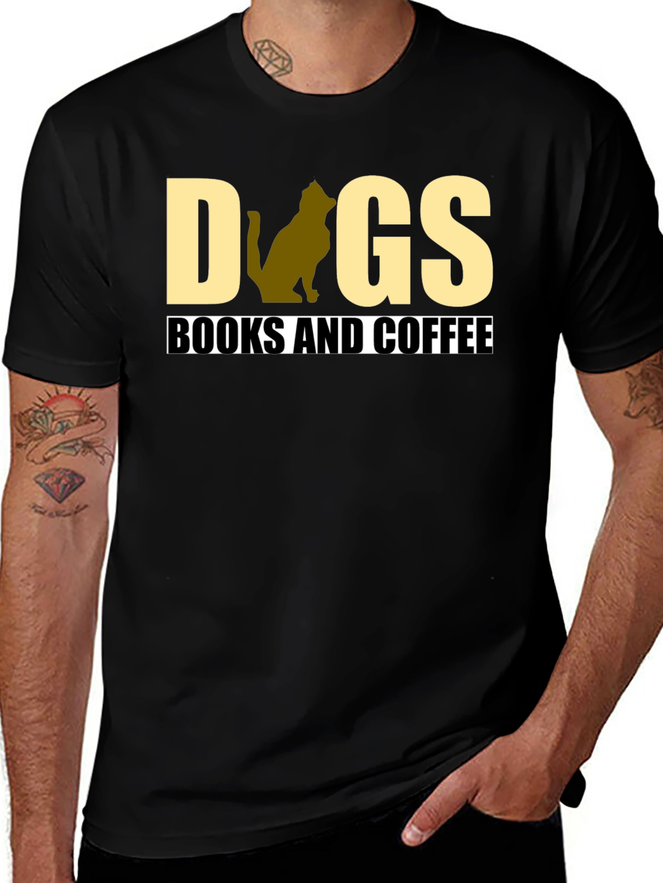 Variant 23 of Dogs, Books & Coffee T-Shirt