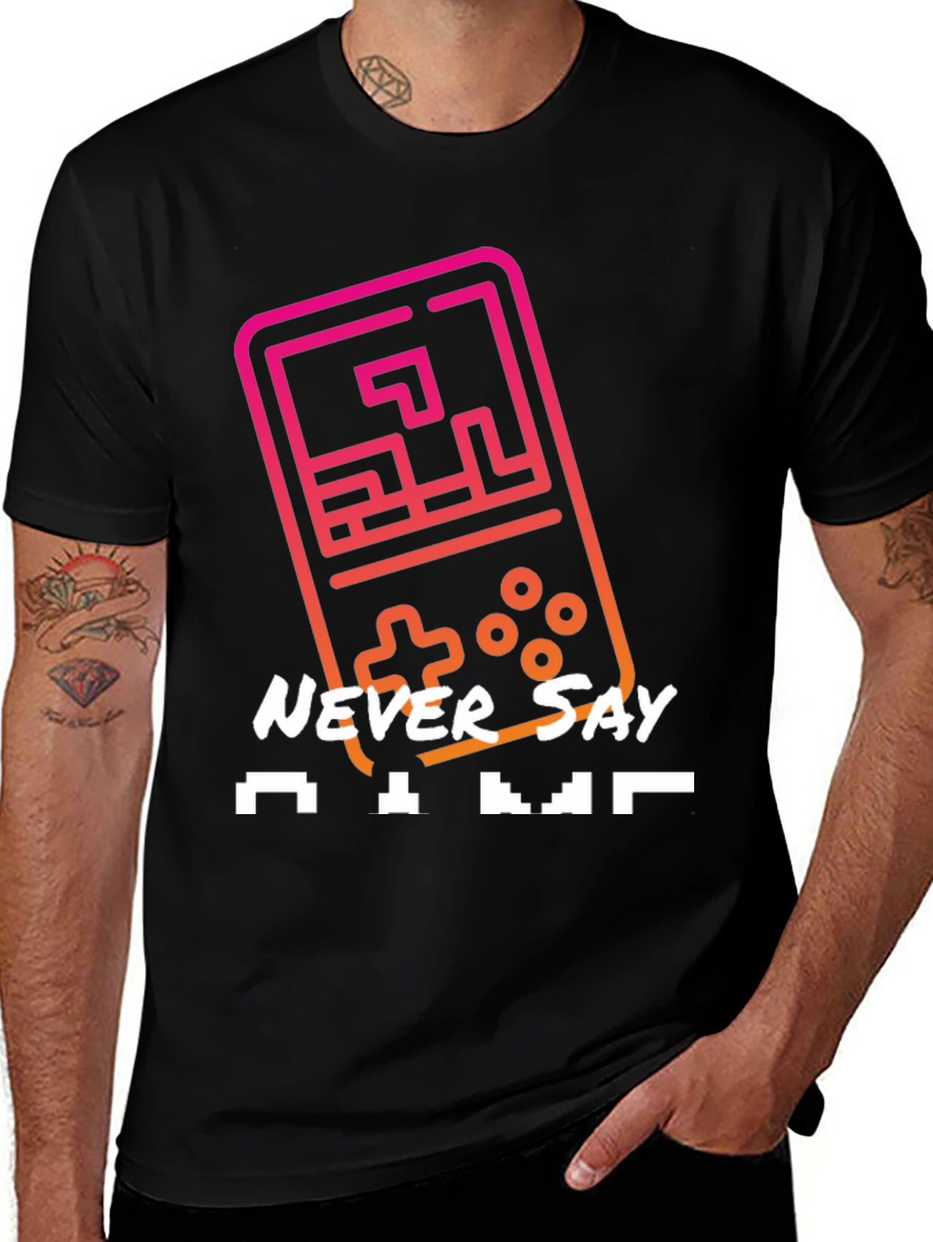 Variant 30 of Retro Gamer T-Shirt - Never Say Game Over!
