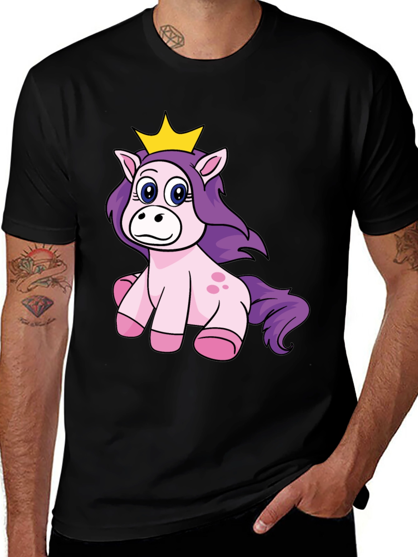Unicorn Princess Black T-Shirt