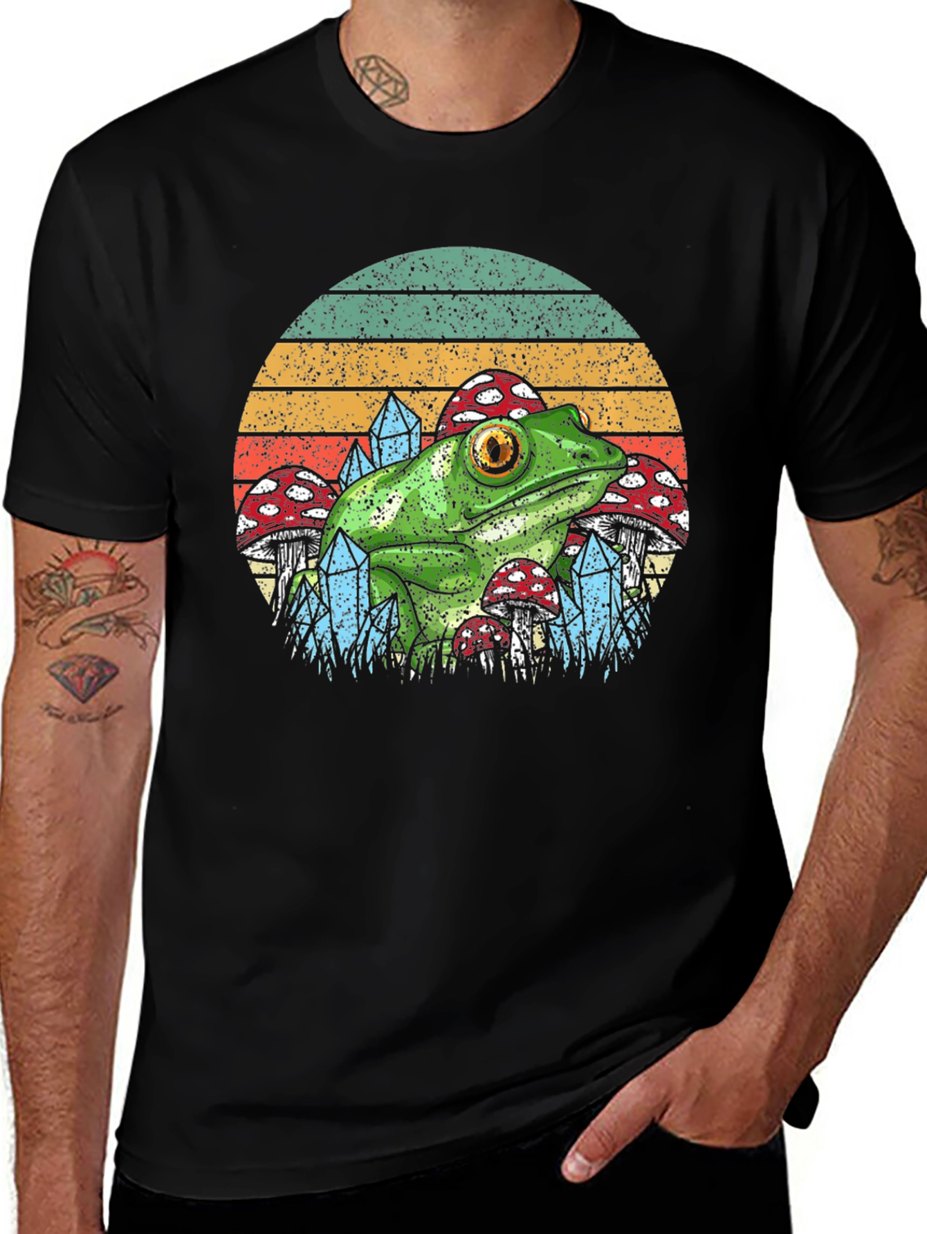 Variant 19 of Frog & Mushroom T-Shirt - Nature Aesthetic Tee