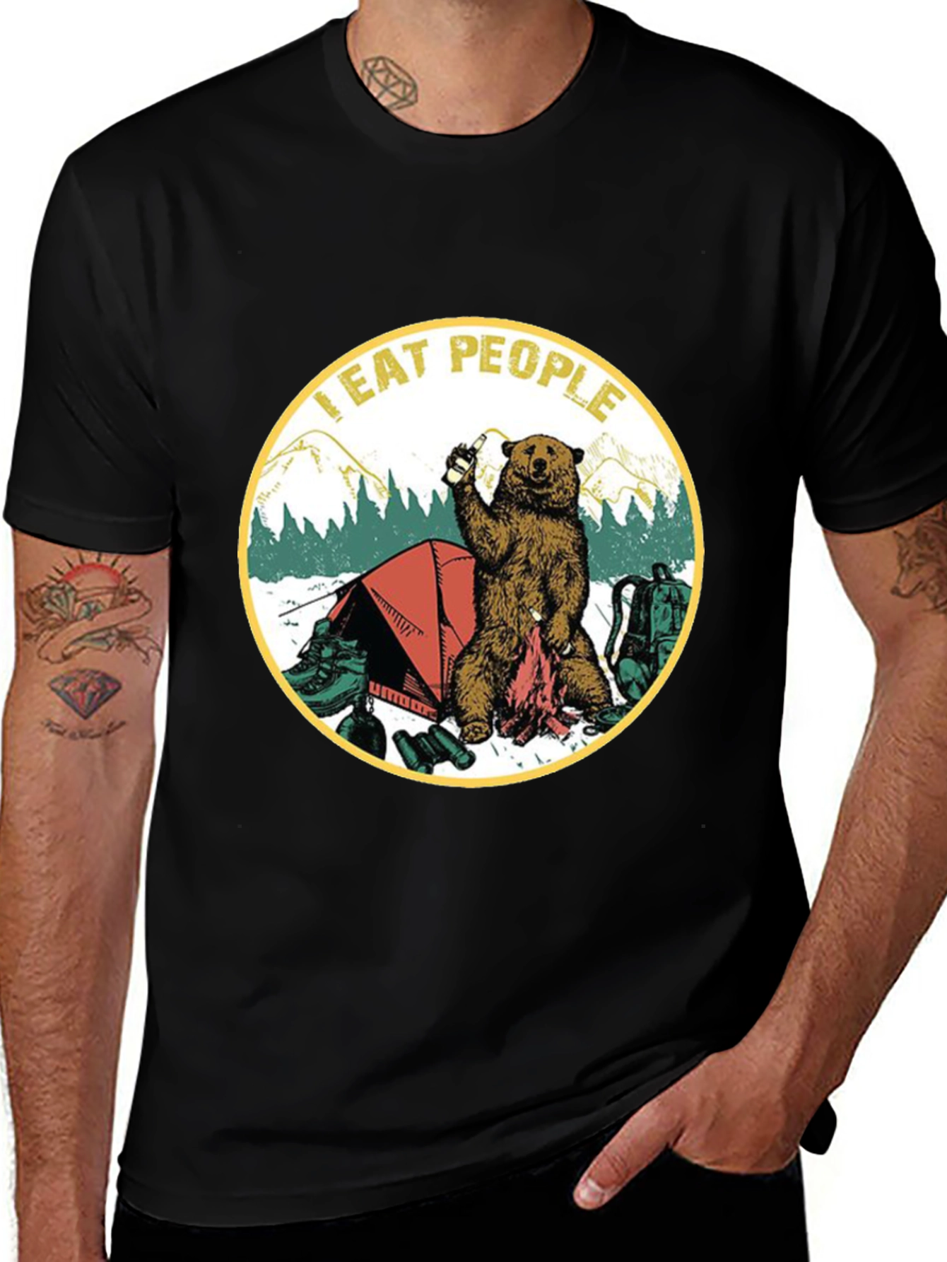 Variant 24 of I Eat People Bear Camping Graphic T-Shirt