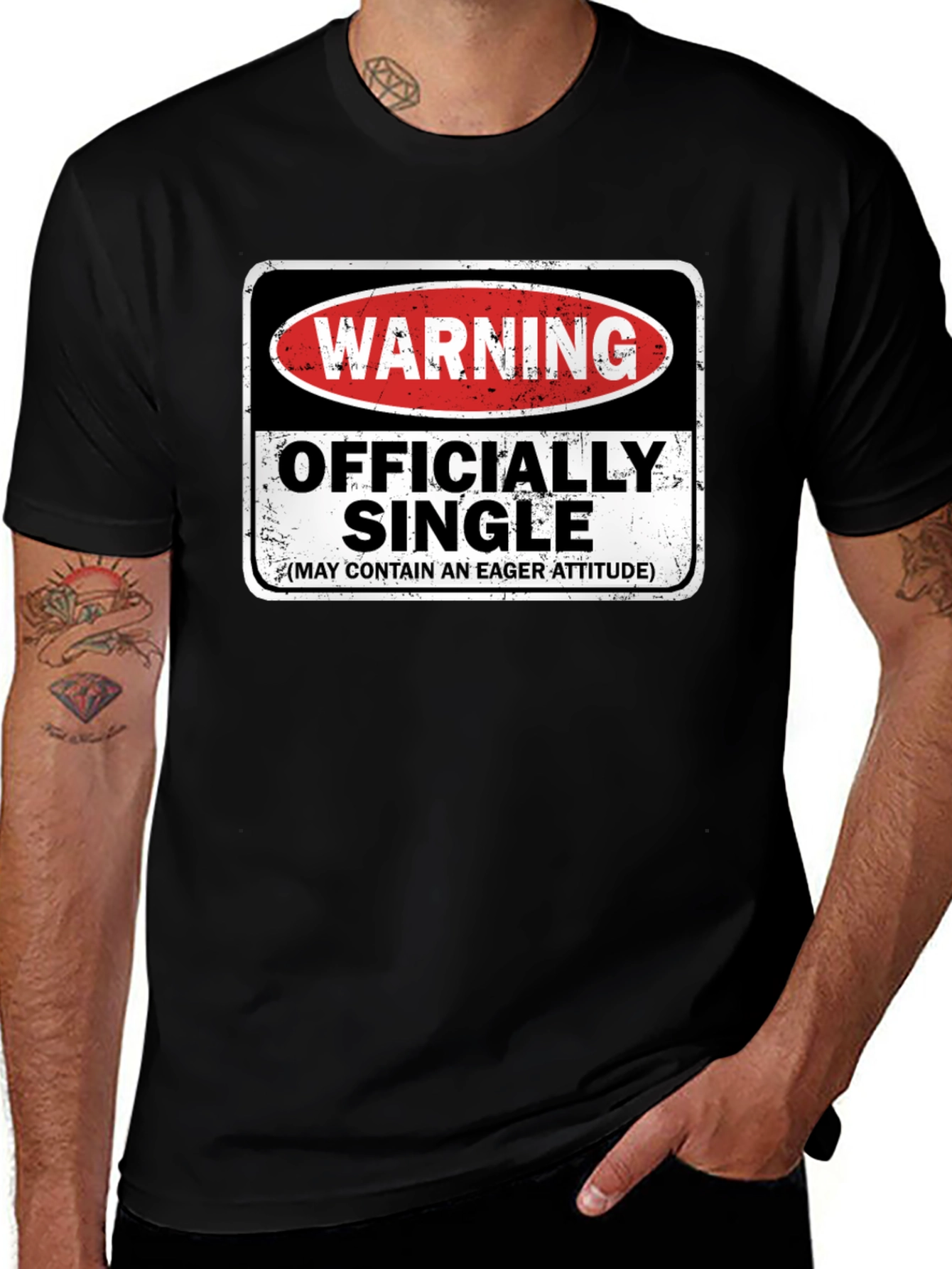Variant 16 of Warning Officially Single T-Shirt - Eager Attitude Humor