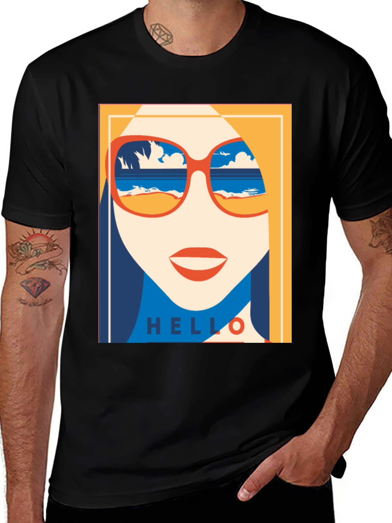 Summer Vibe Graphic Tee - Retro Beach Sunglasses T-Shirt