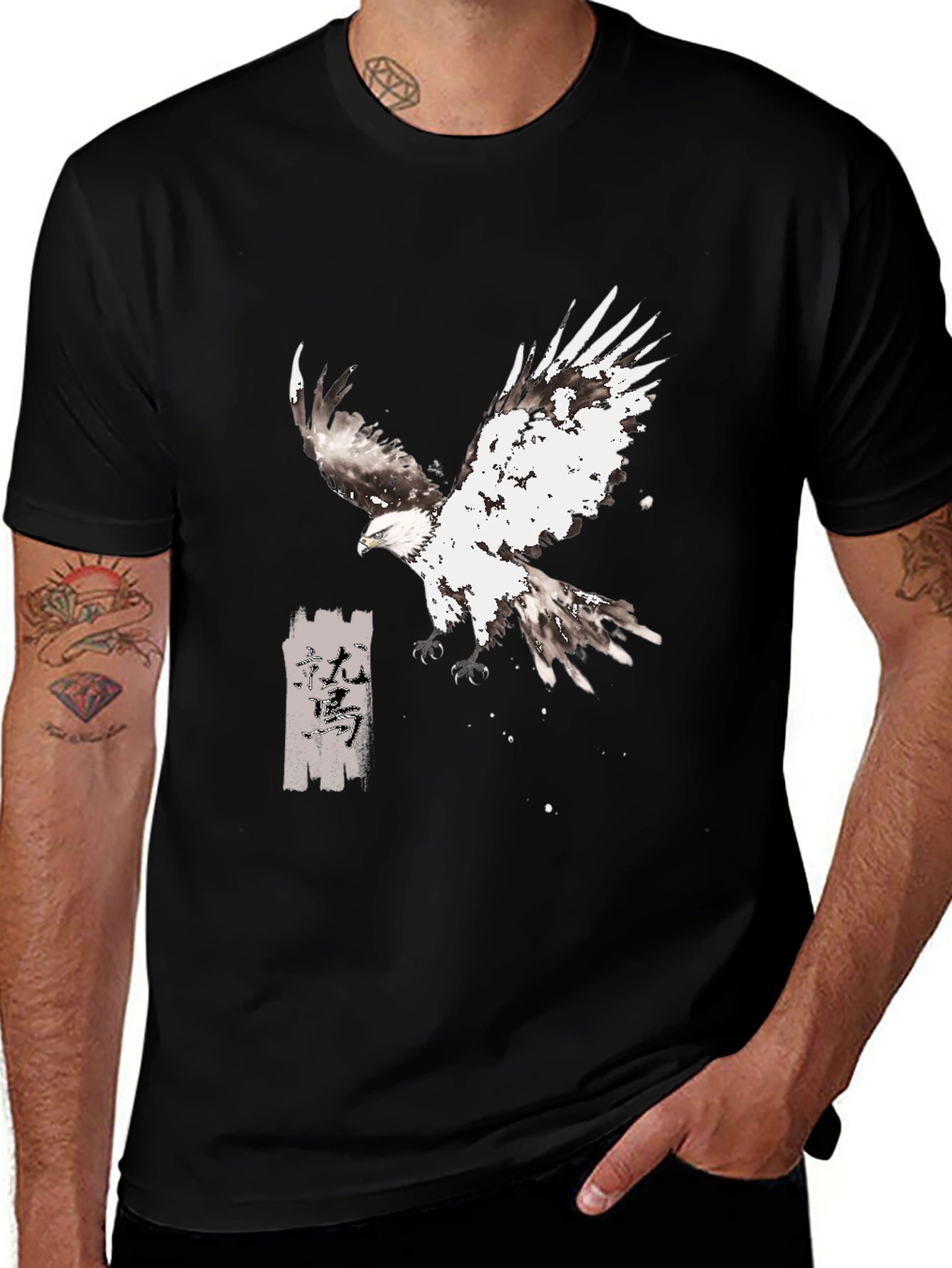 Variant 15 of Eagle Graphic Black T-Shirt - Unique Design