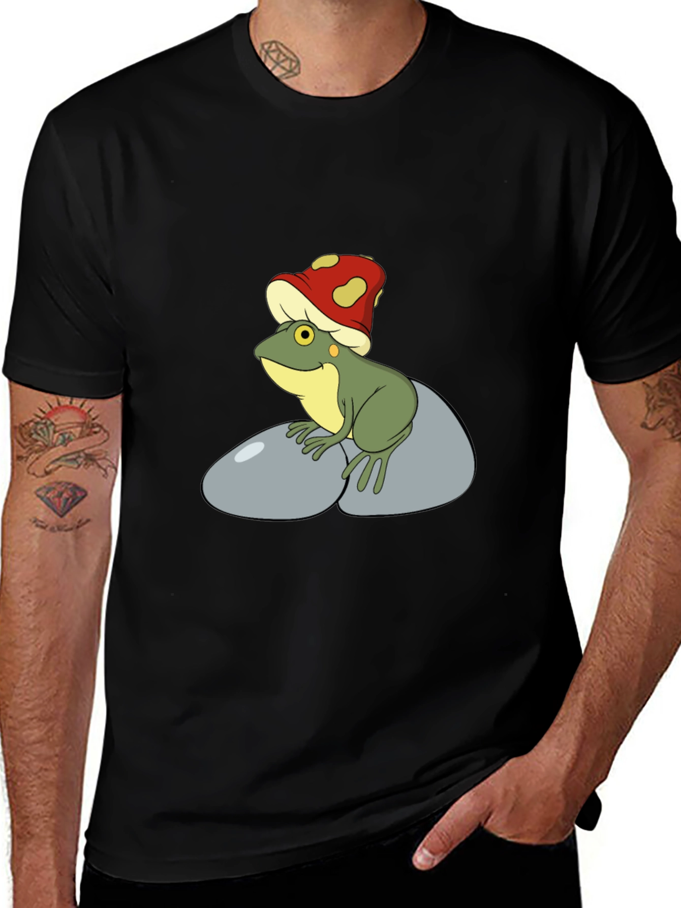 Variant 27 of Frog with Mushroom Hat Graphic Tee