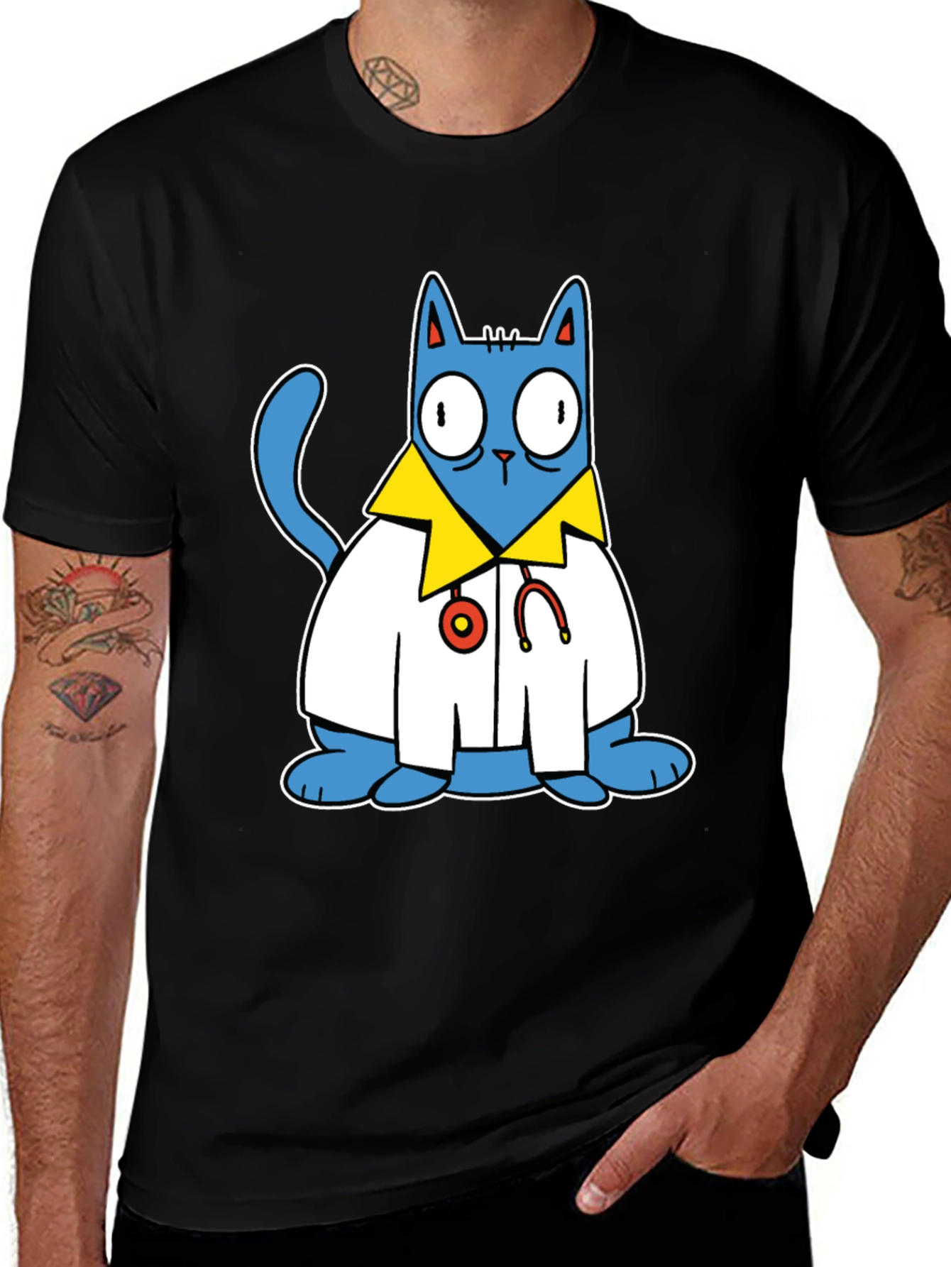 Variant 25 of Doctor Cat T-Shirt - Funny Cartoon Tee