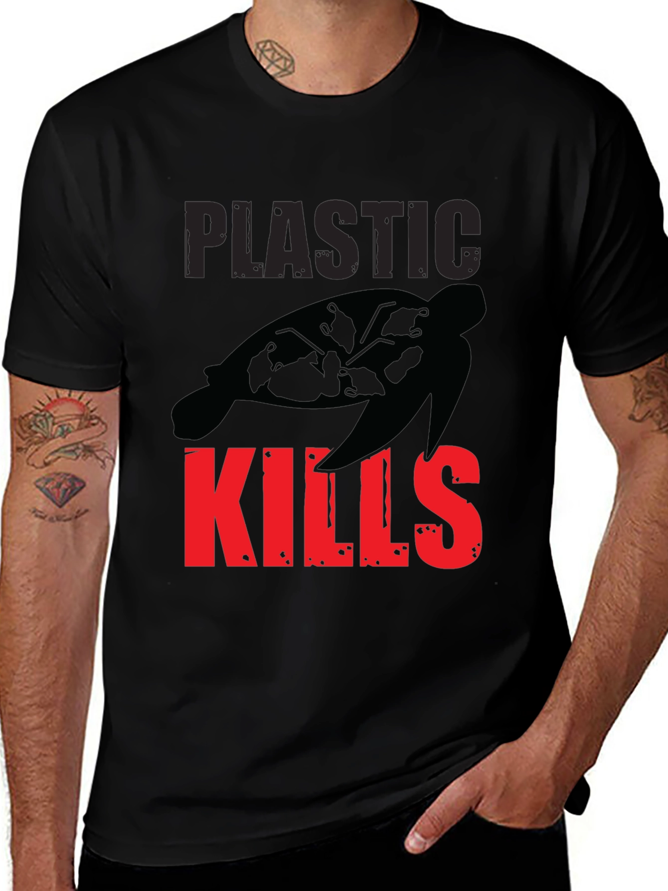 Variant 12 of Plastic Kills T-Shirt - Save the Turtles