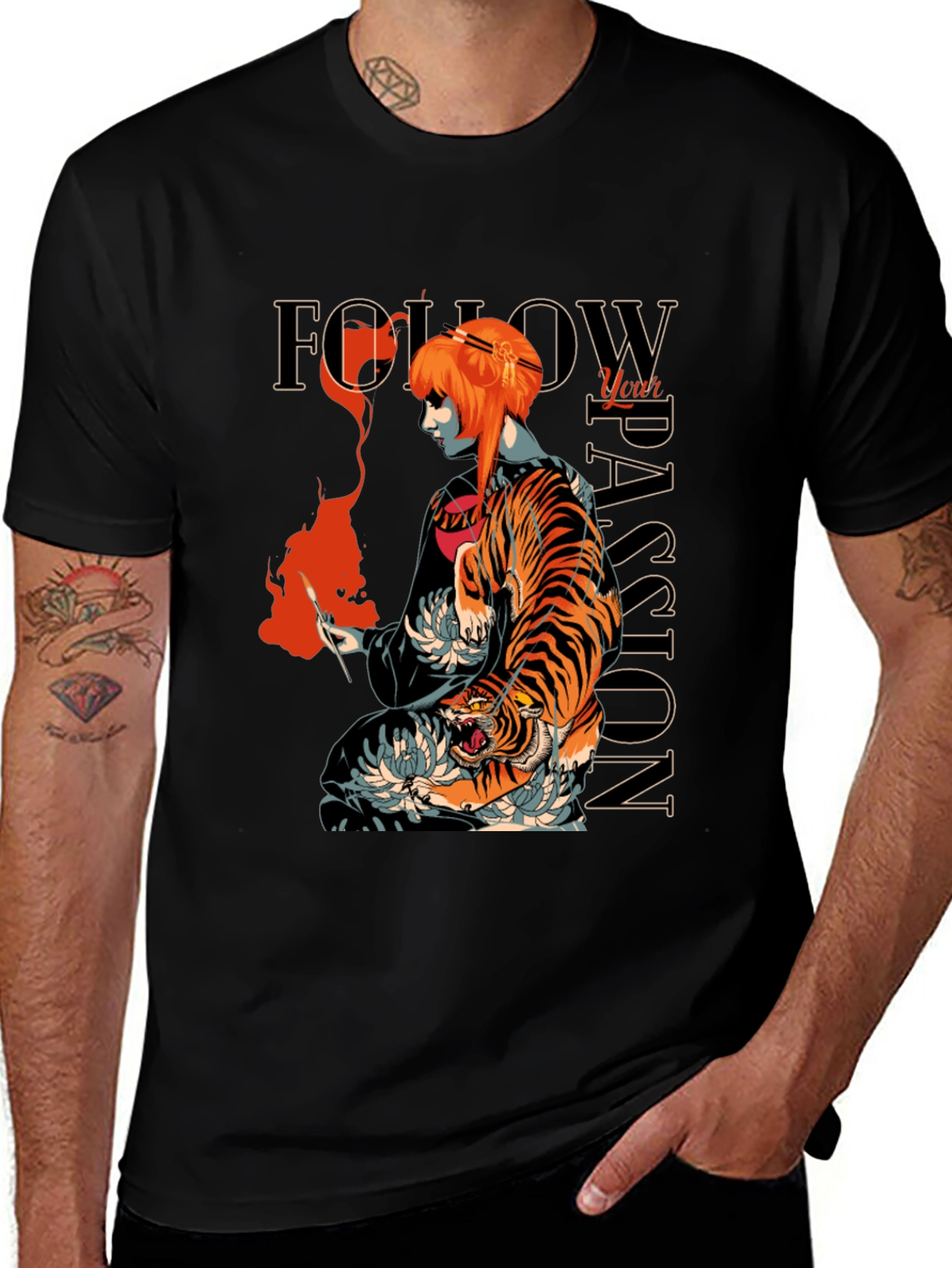 Variant 25 of Tiger Passion Graphic Tee - Unique Streetwear