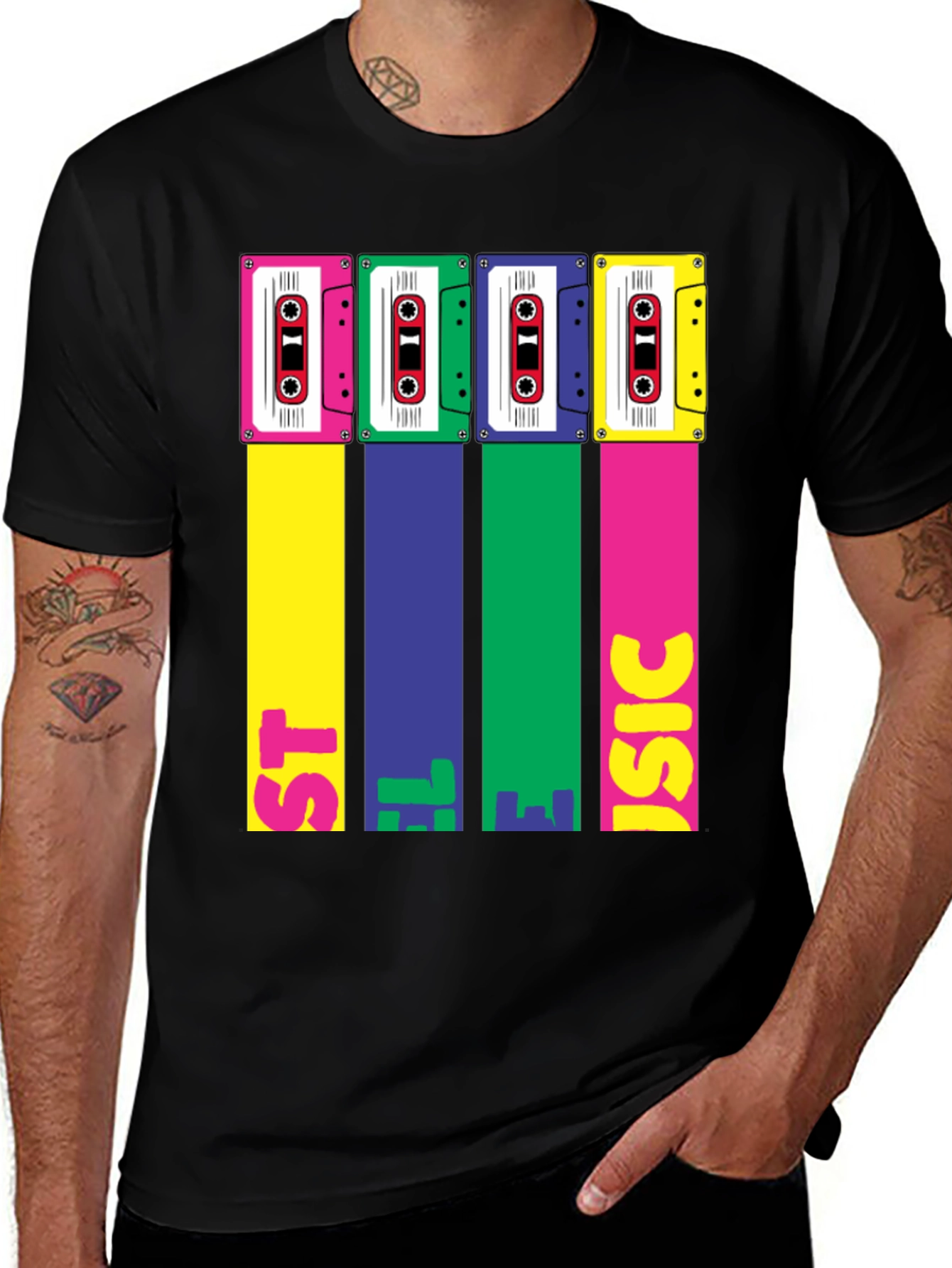 Variant 28 of Retro Cassette Tape Music Graphic T-Shirt